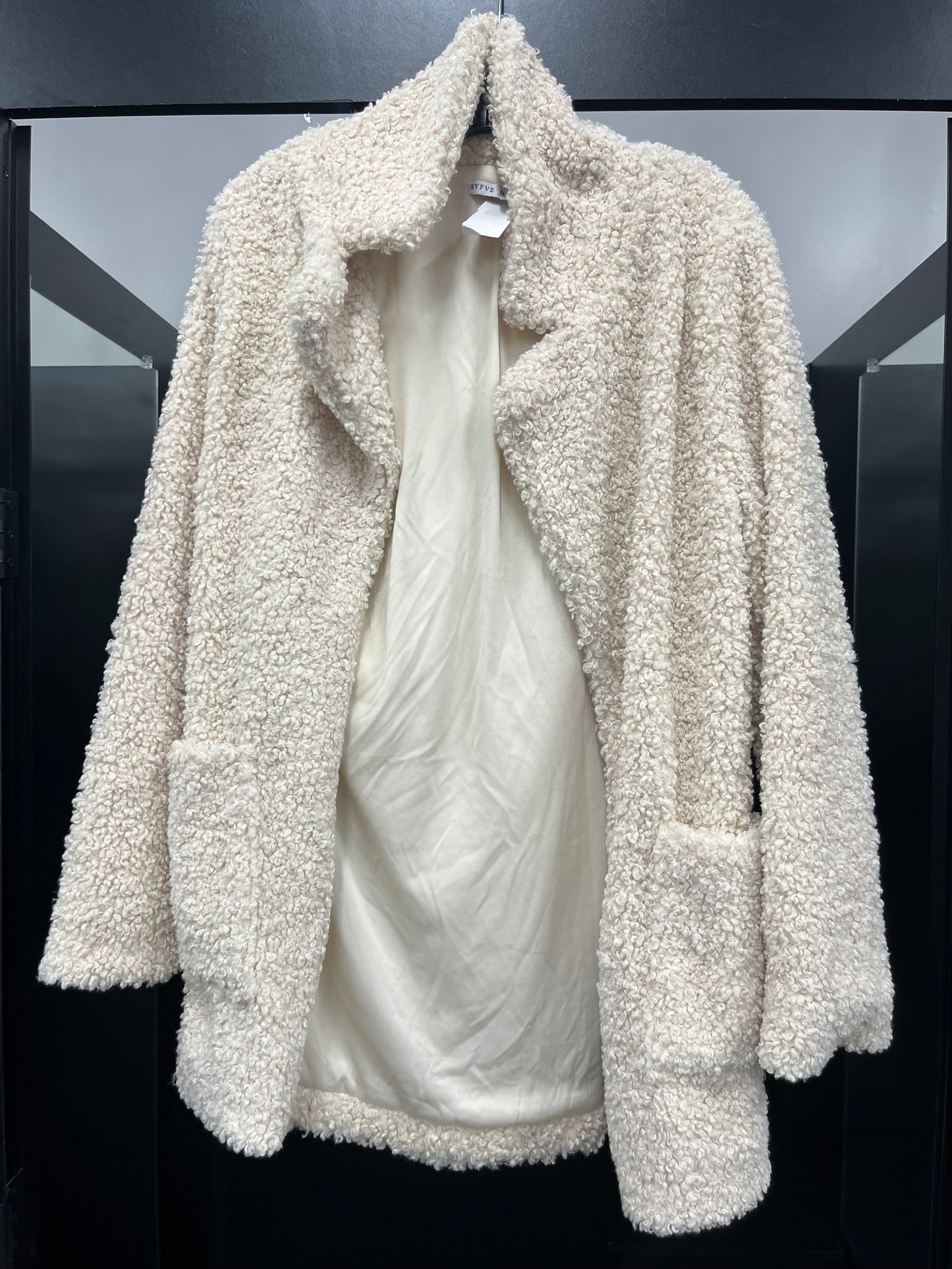 Cream Coat Faux Fur & Sherpa Hyfve, Size S