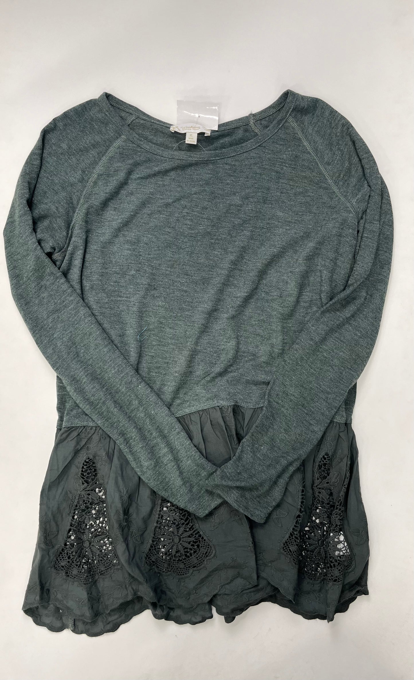 Green Top Long Sleeve Suzanne Betro, Size Xl