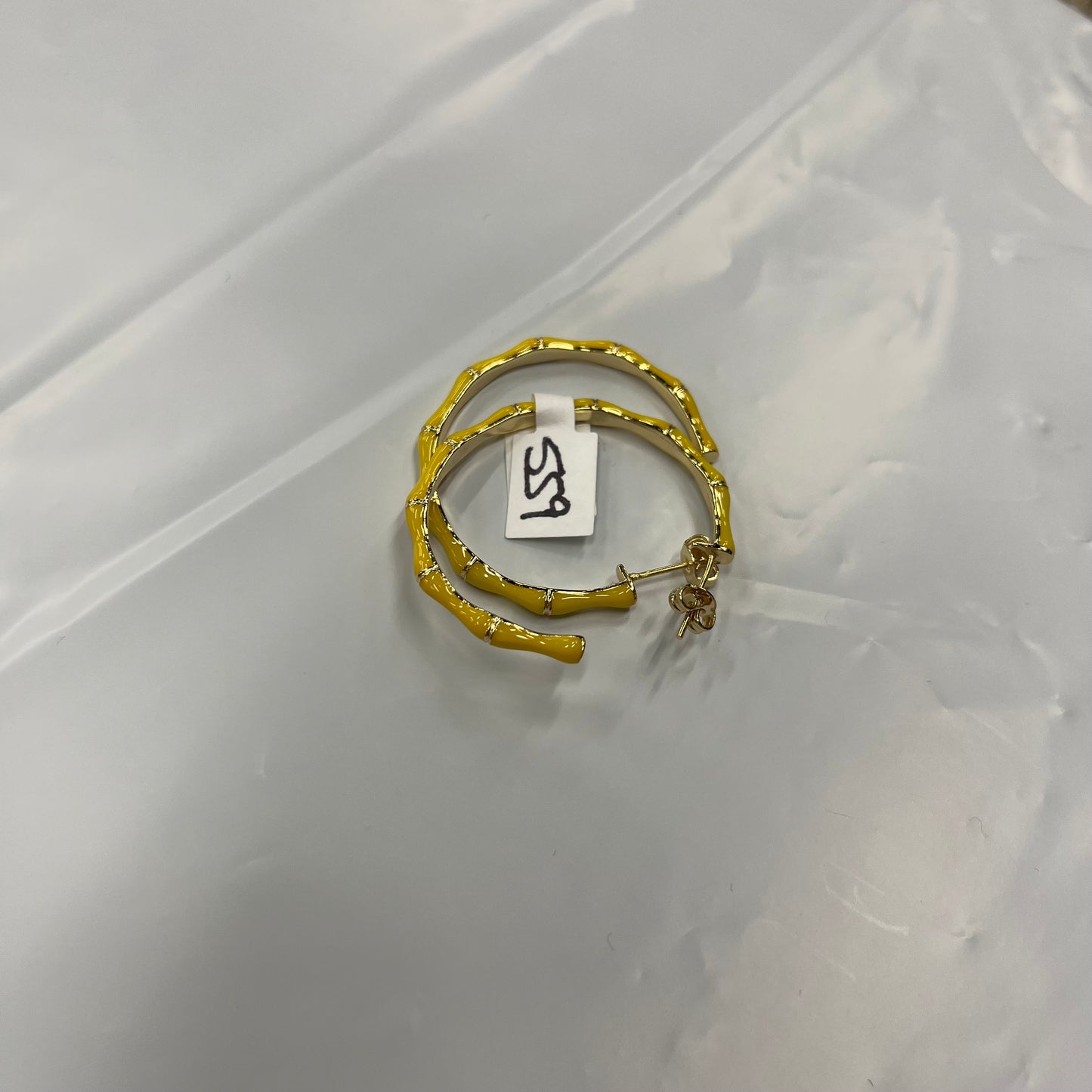 Earrings Other Cmb New SUMMER Colorful Women Jewelry 1.5 inch Bamboo Circle Hoop Enamel