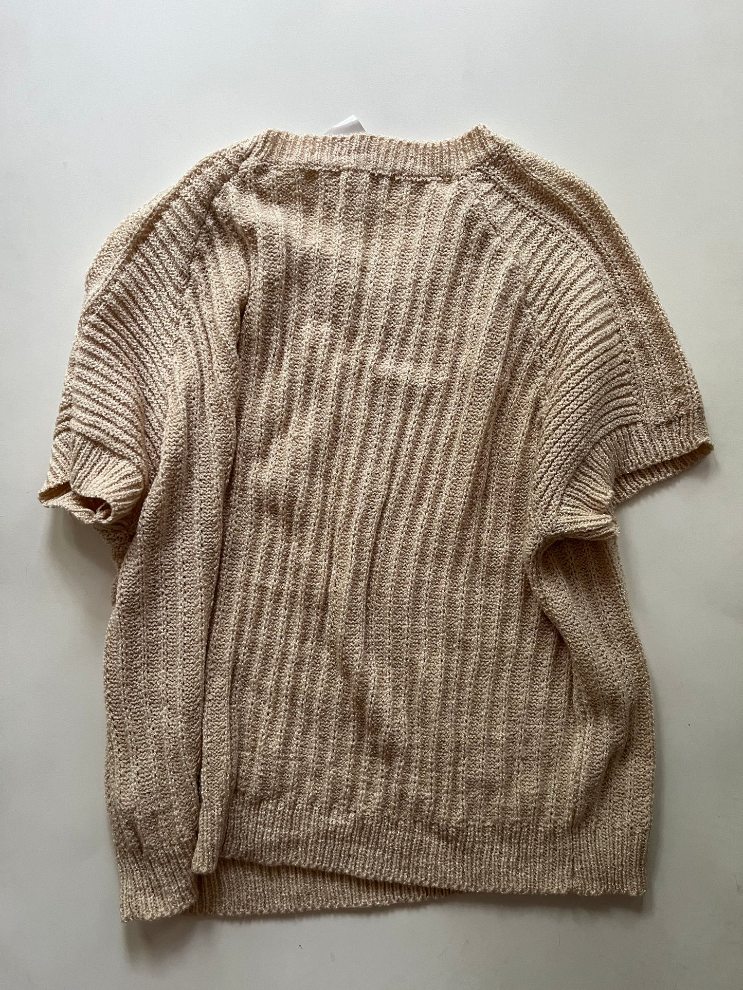 Sweater Short Sleeve By Bibi In Cream, Size: S