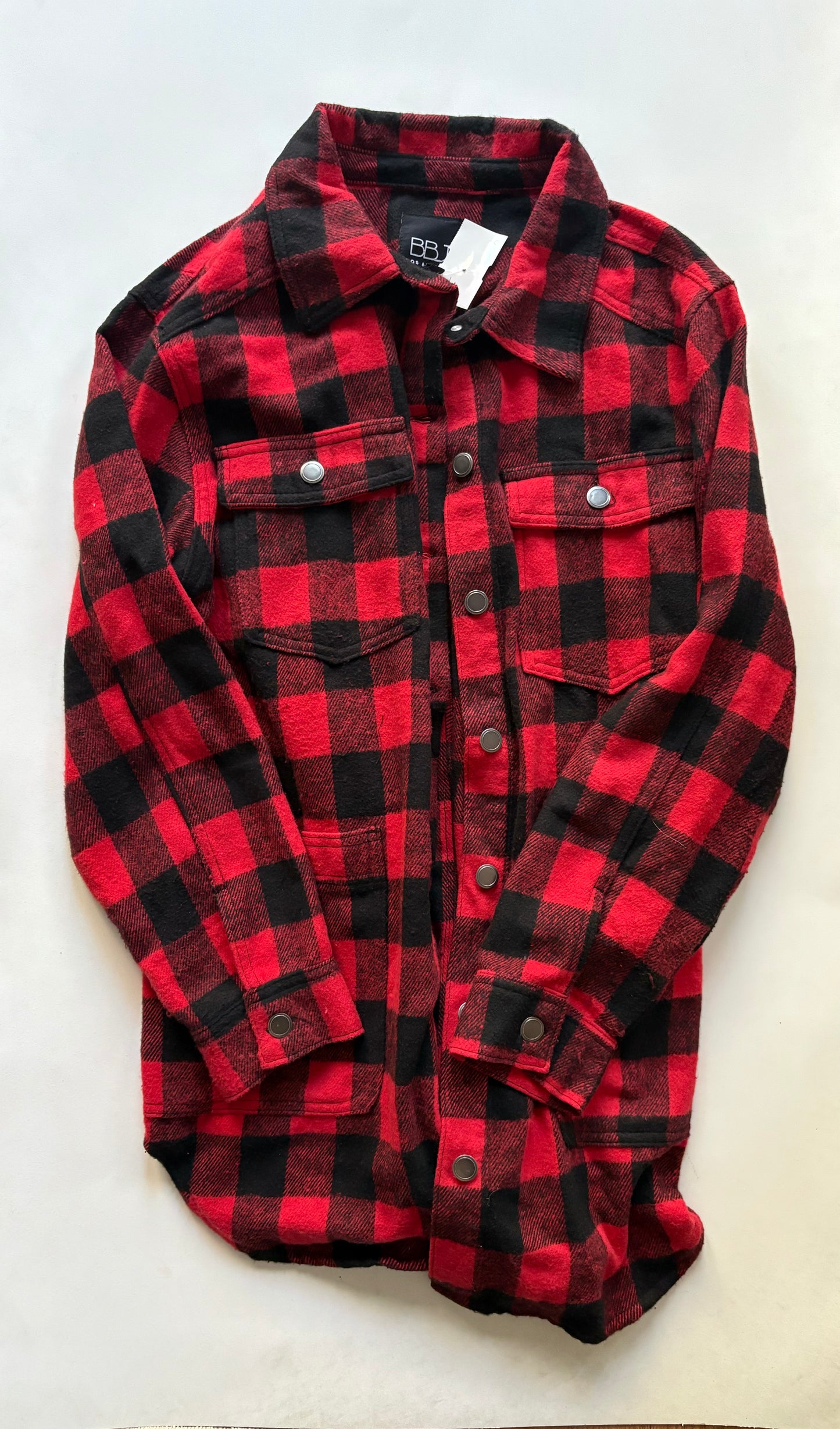 Coat Faux Fur & Sherpa By BBJ In Plaid Pattern, Size: L