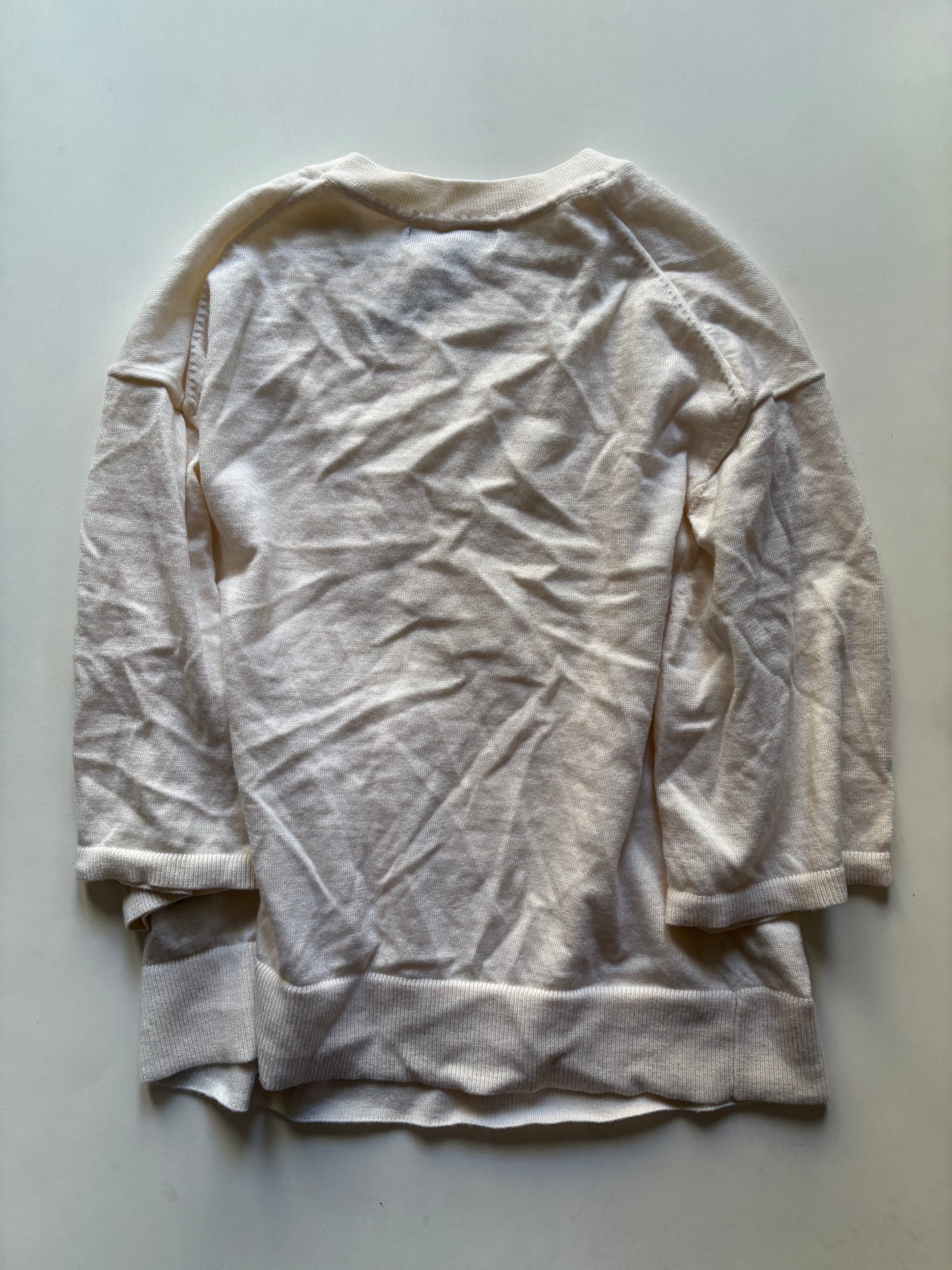 Sweater Short Sleeve By Banana Republic In Cream, Size: Xs