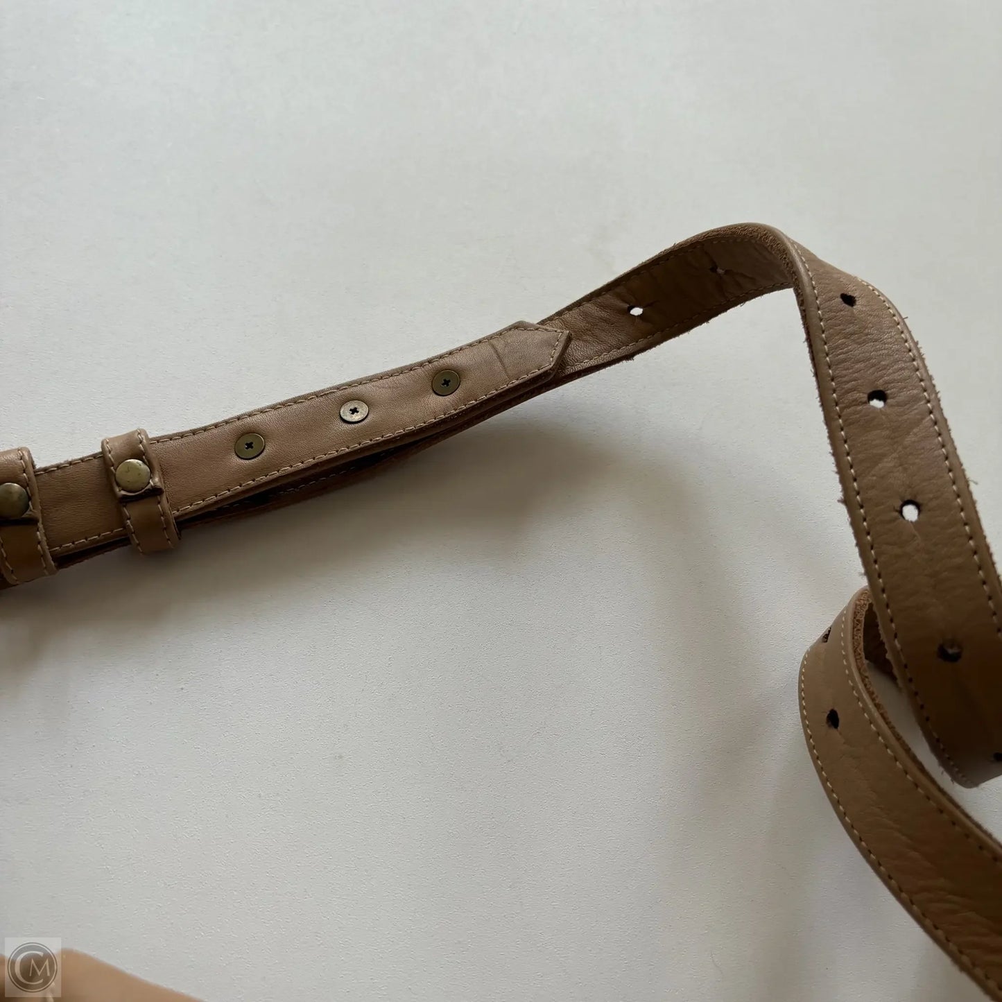 Handbag Leather By Mandrn, Size: Medium