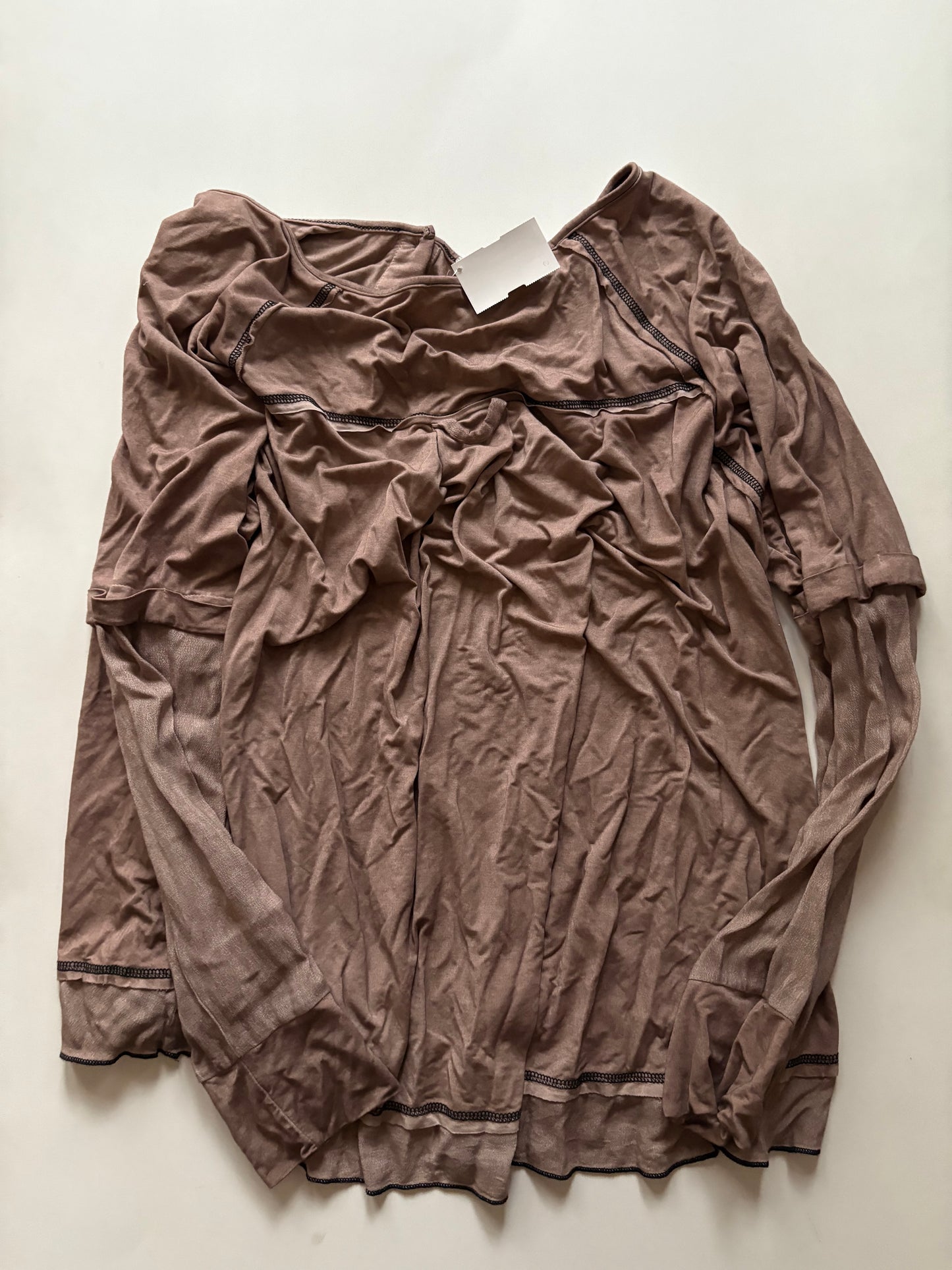 Top Long Sleeve By Pol In Brown, Size: L