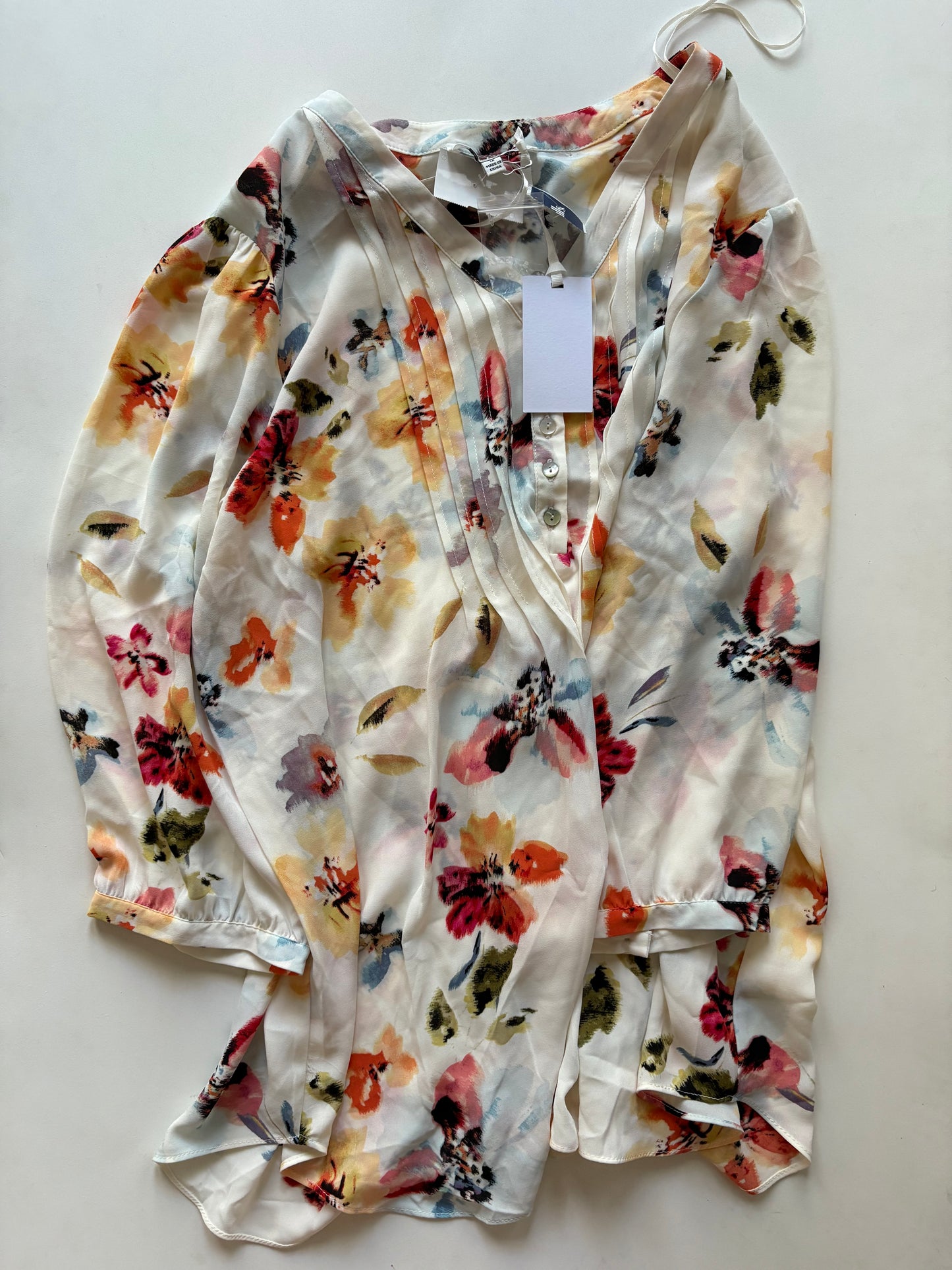 Blouse Long Sleeve By Rose And Olive In Floral Print, Size: 1x