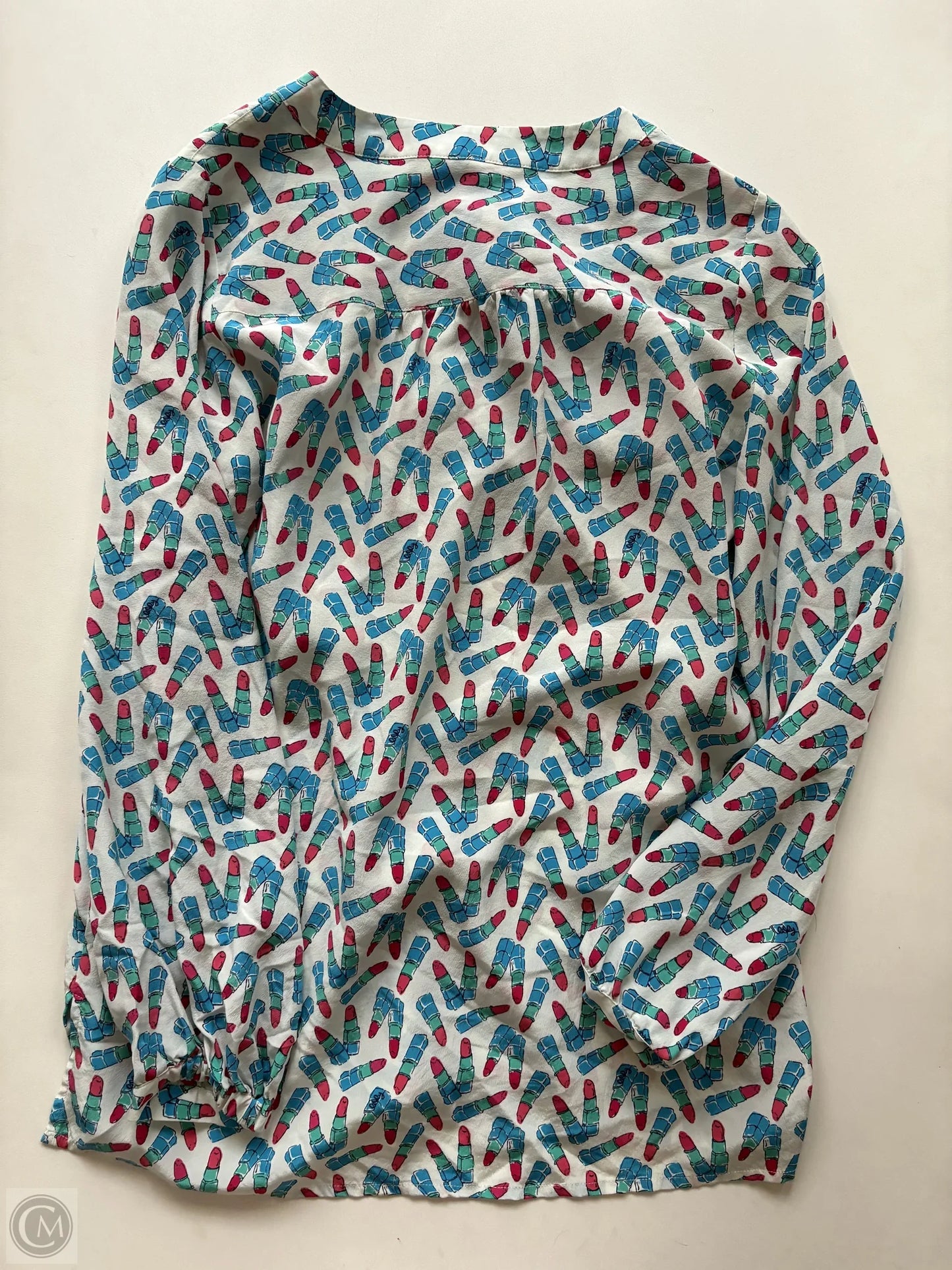 Blouse Long Sleeve By Lilly Pulitzer In Multi-colored, Size: S
