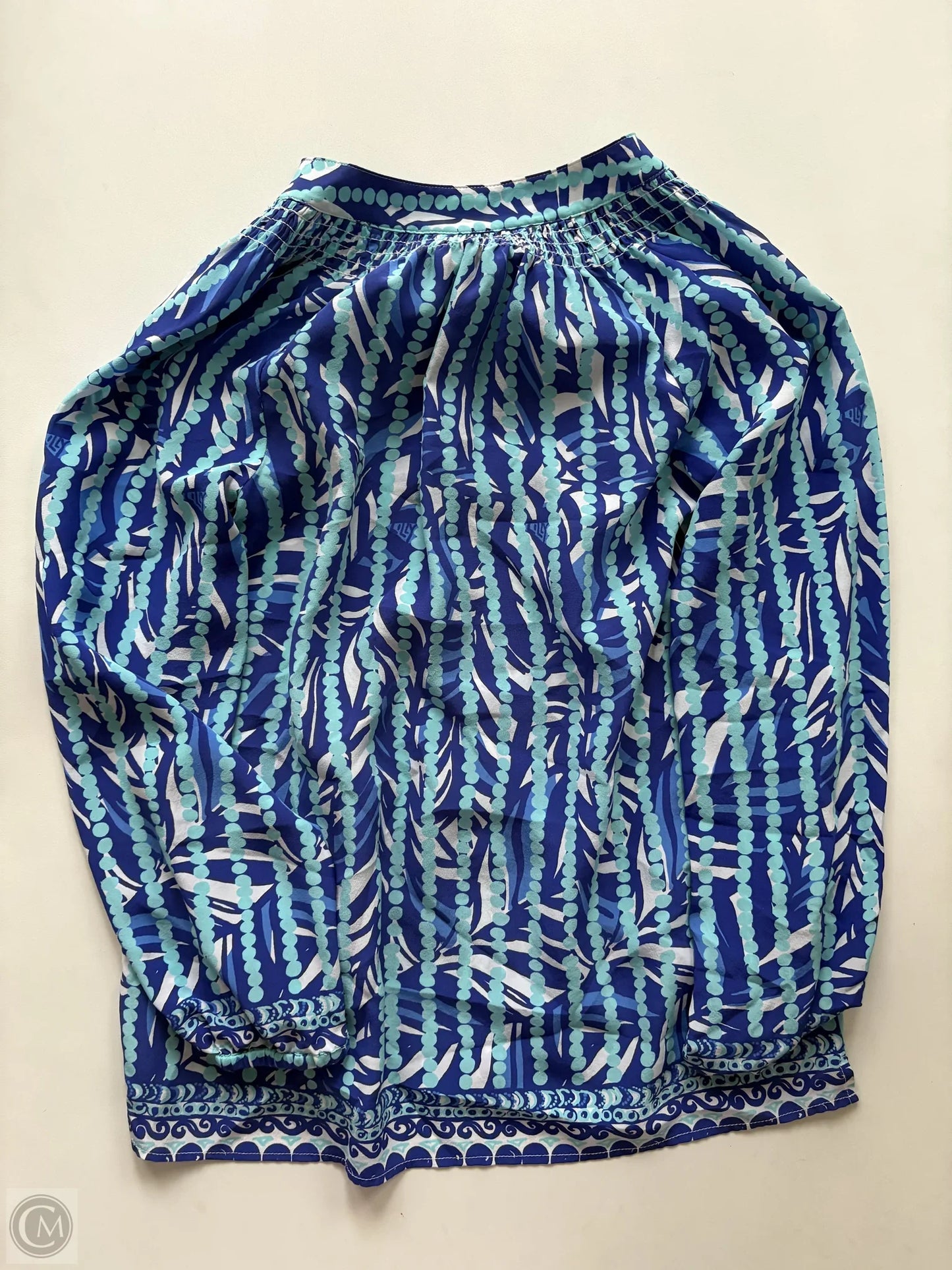Blouse Long Sleeve By Lilly Pulitzer In Blue, Size: Xxs