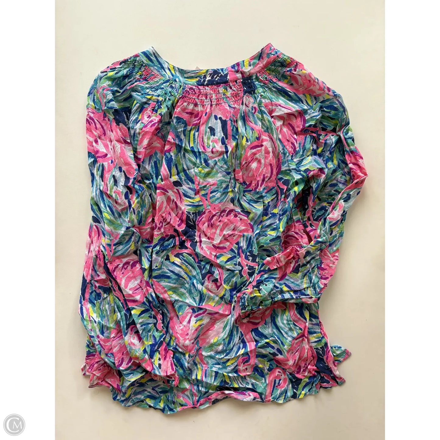 Blouse Long Sleeve By Lilly Pulitzer In Multi-colored, Size: S