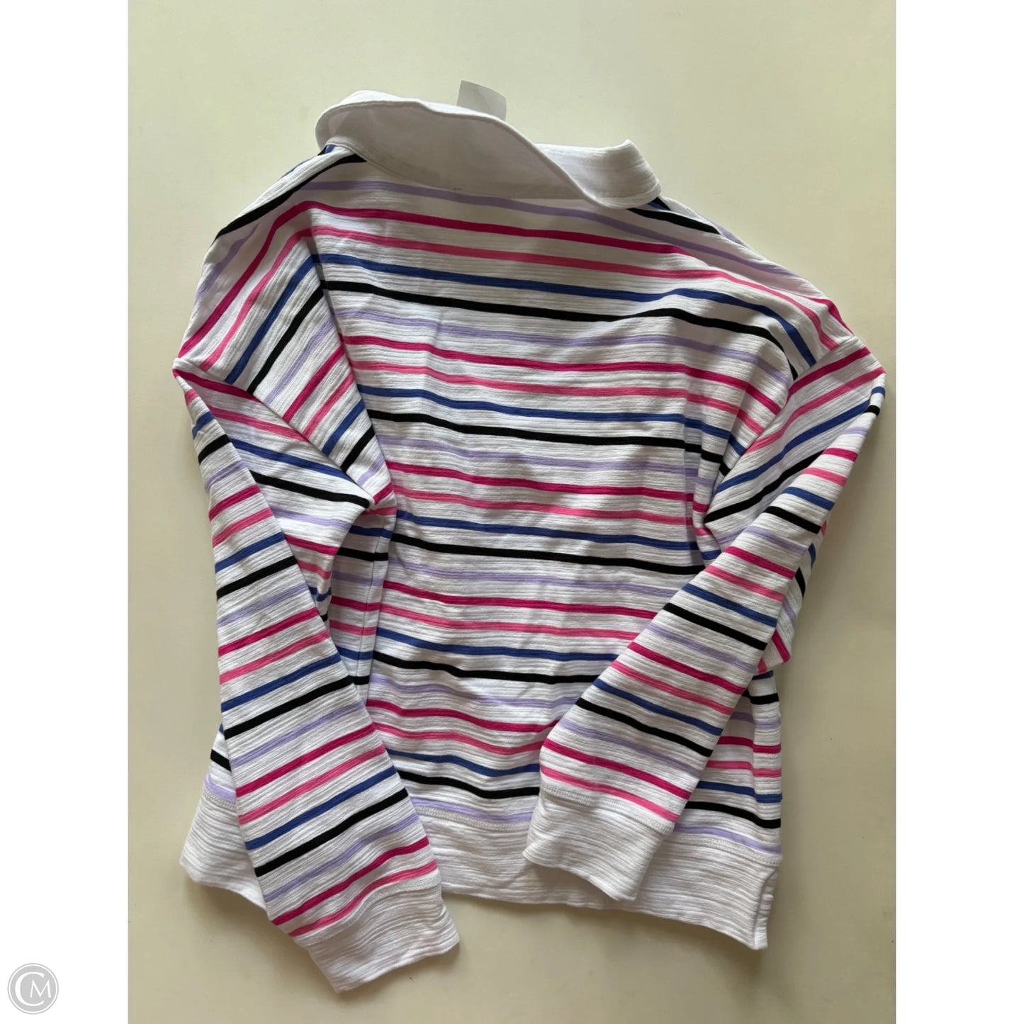 Top Long Sleeve By Talbots In Striped Pattern, Size: M
