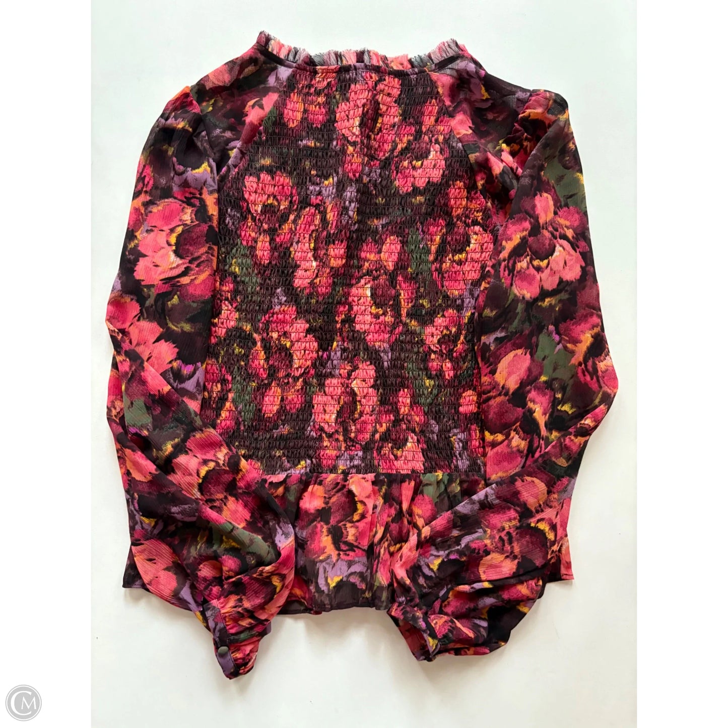 Blouse Long Sleeve By Jessica Simpson In Multi-colored, Size: M