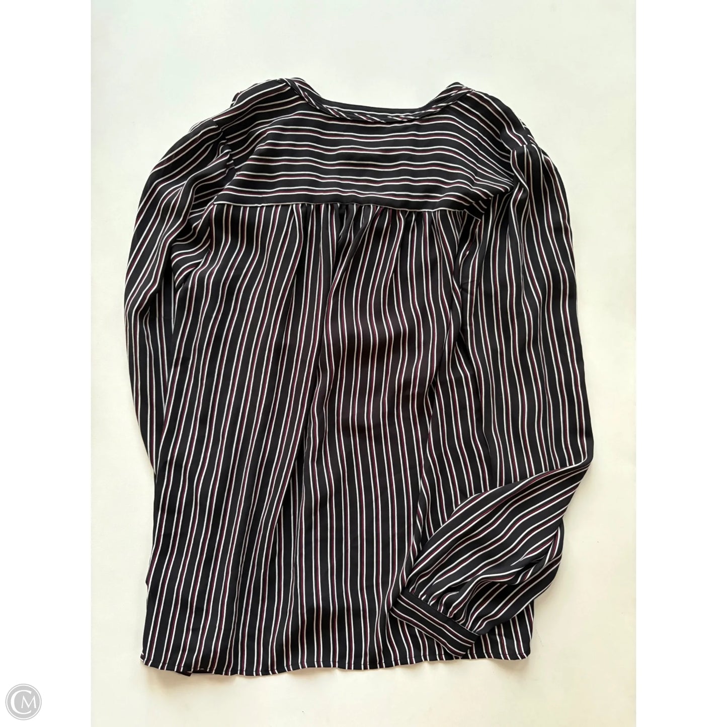 Blouse Long Sleeve By Loft In Striped Pattern, Size: Xs