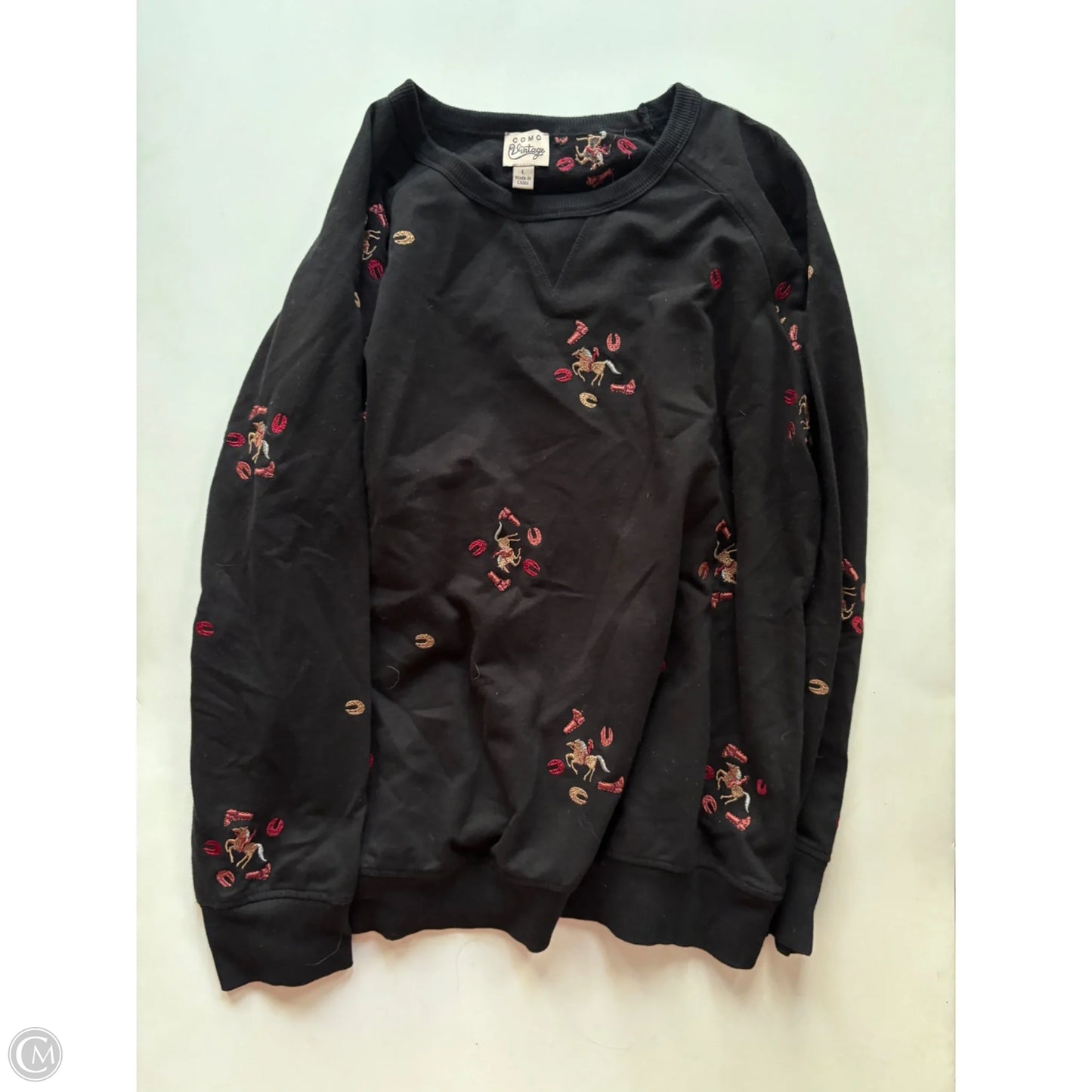 Sweatshirt Crewneck By Como Vintage In Black, Size: L