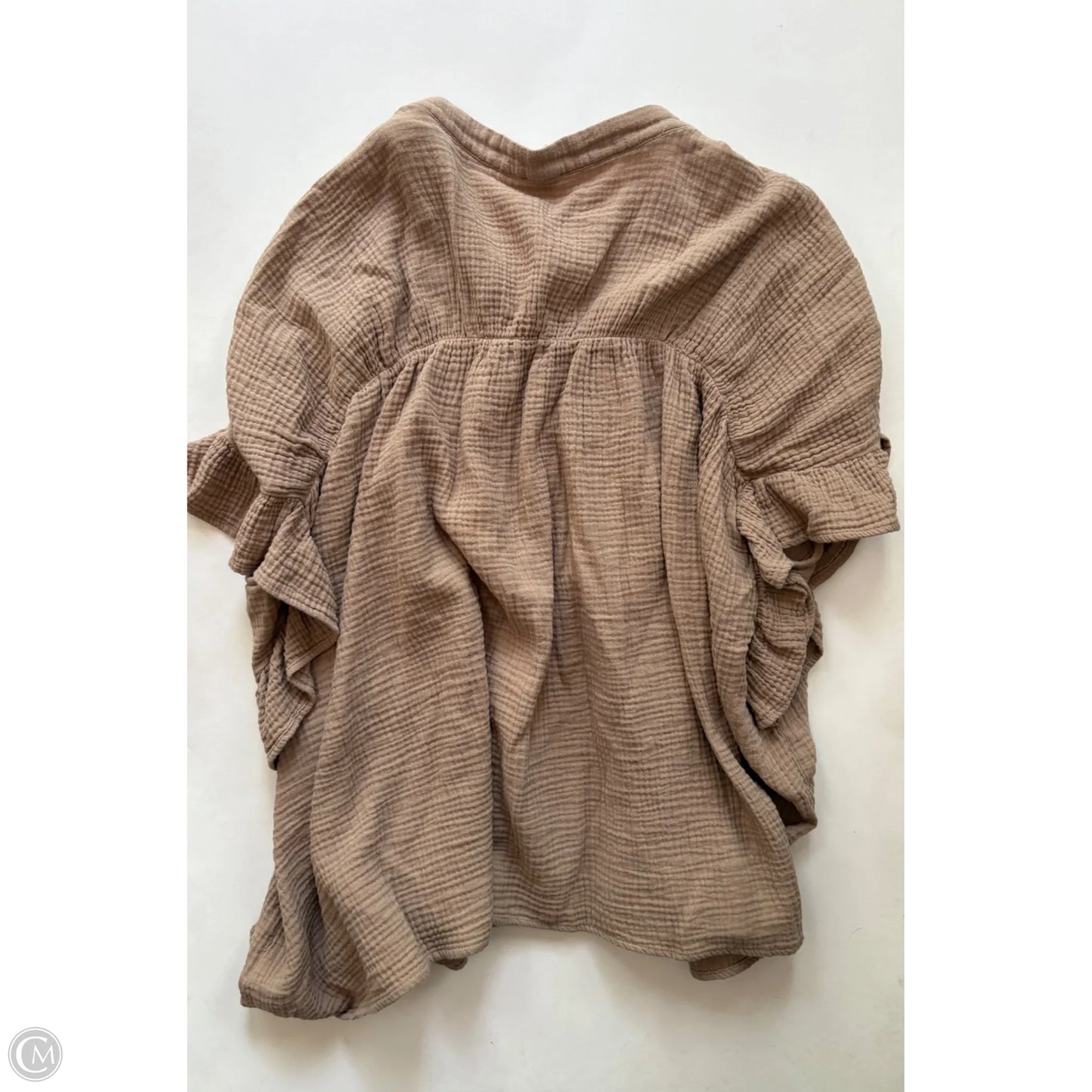 Top Short Sleeve By Bibi In Brown, Size: Xl