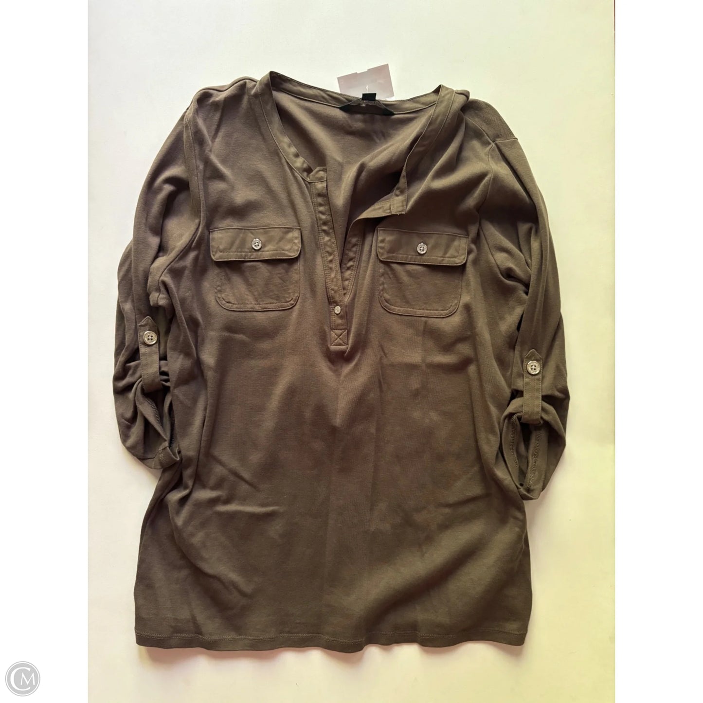 Top Long Sleeve By Lauren By Ralph Lauren In Green, Size: L