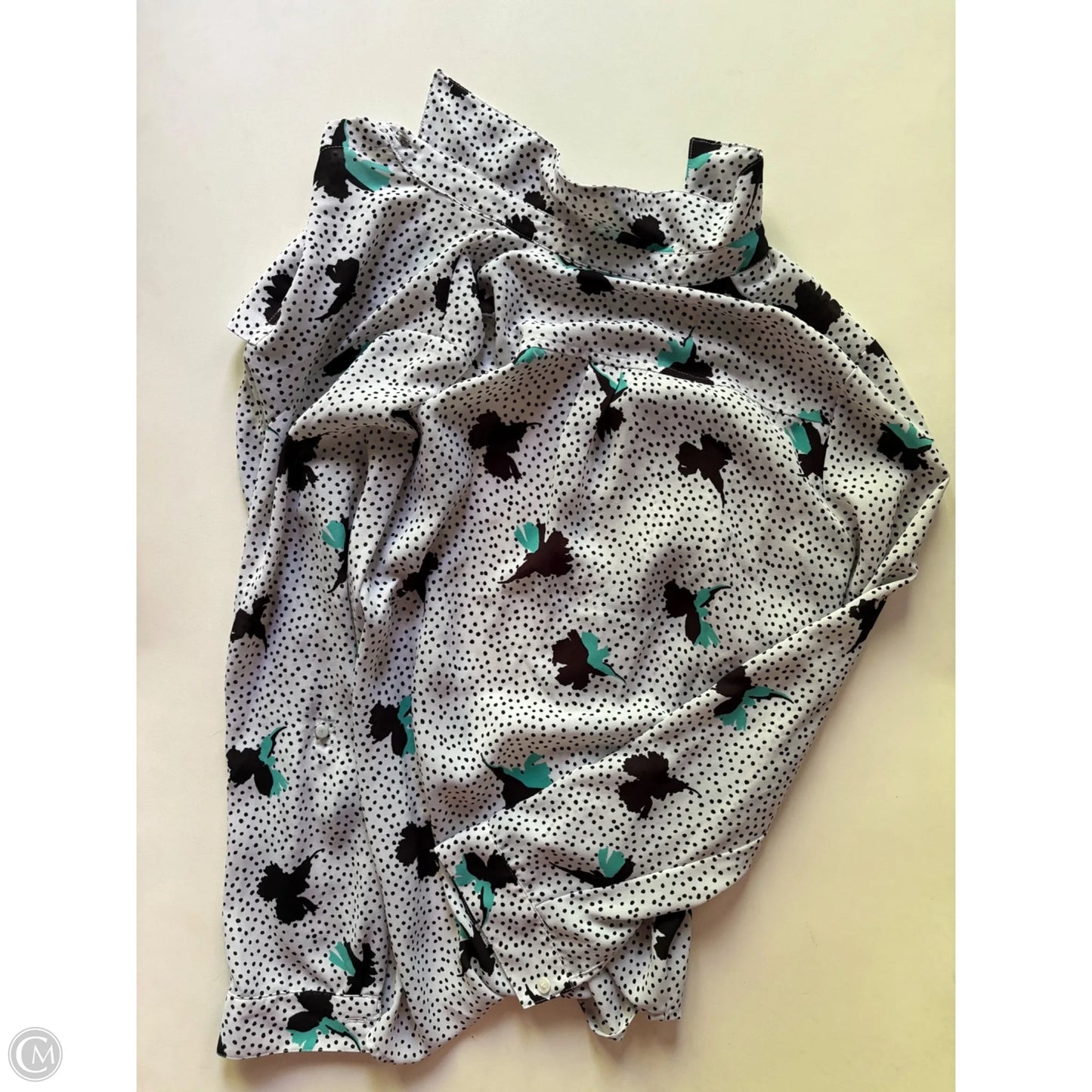 Blouse Long Sleeve By Apt 9 In Polkadot Pattern, Size: S