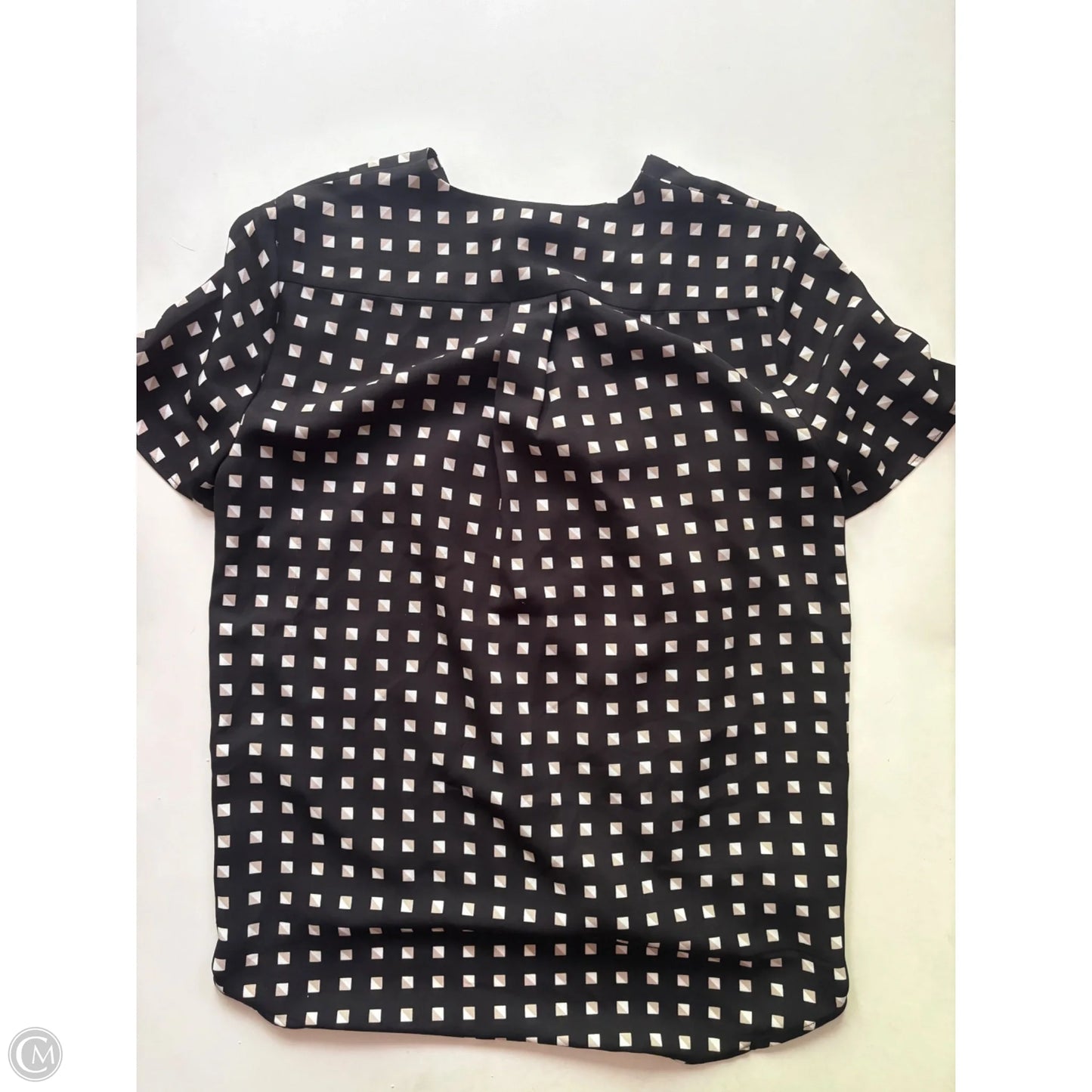 Blouse Short Sleeve By Ann Taylor In Black, Size: S