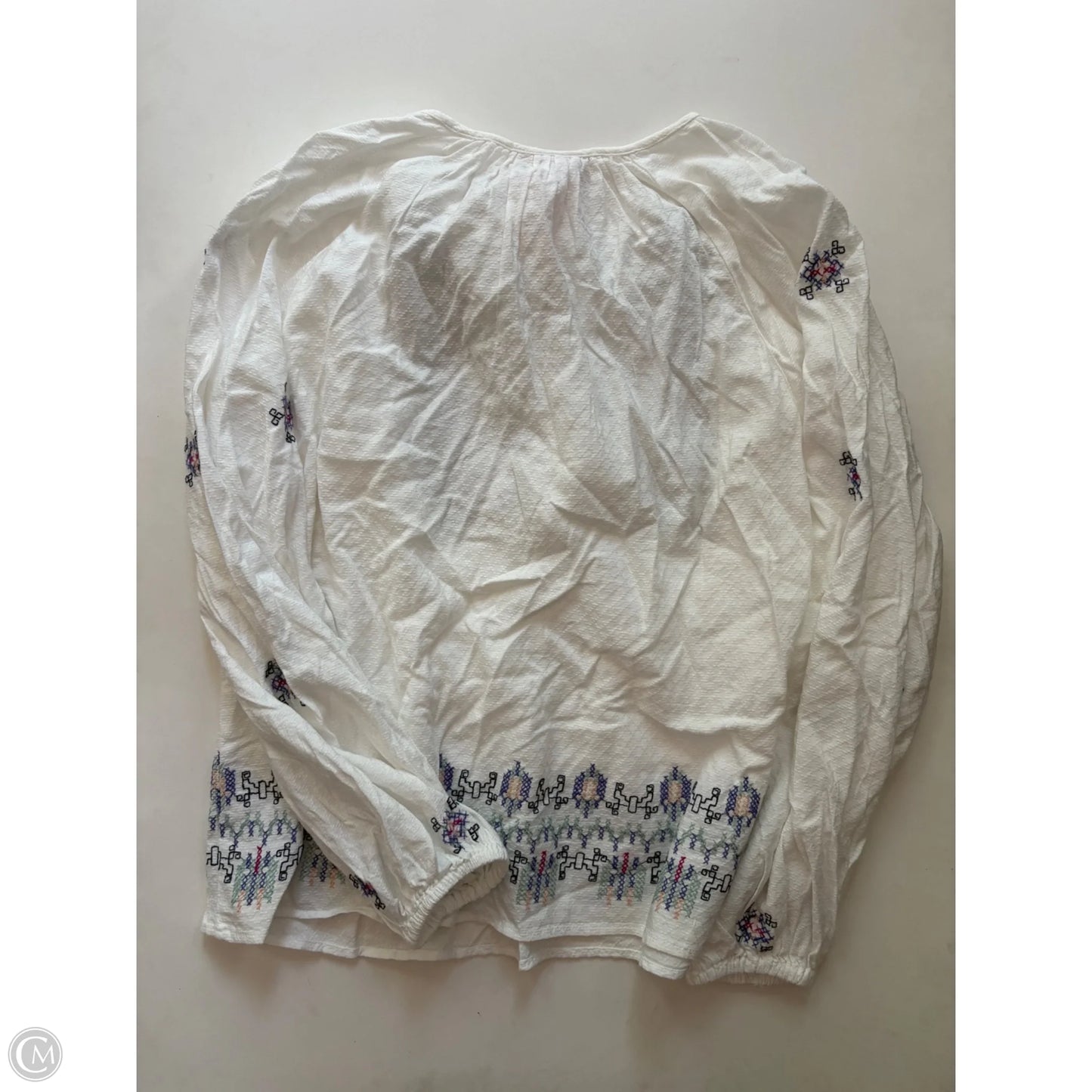 Top Long Sleeve By Knox Rose In White, Size: 2x