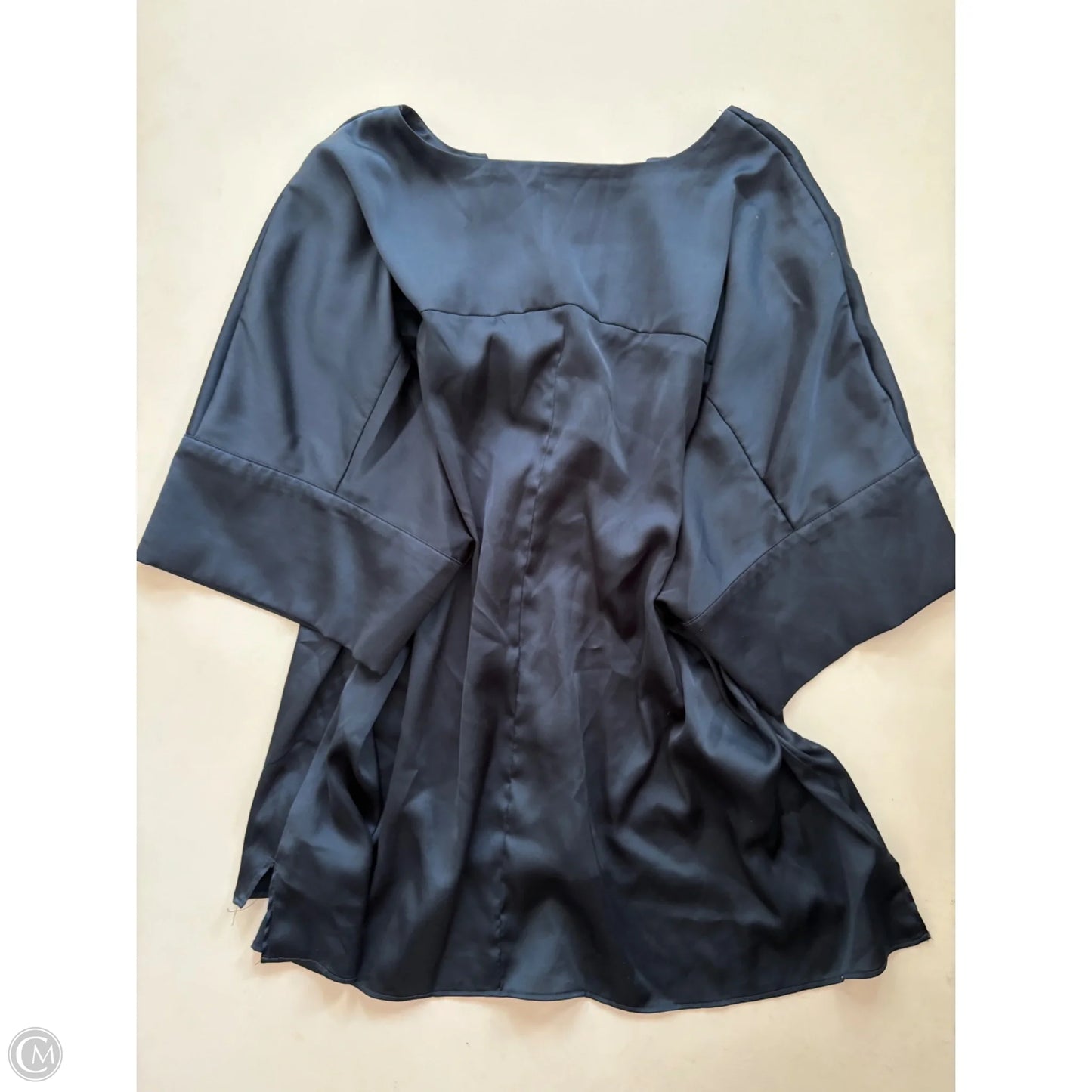 Blouse Short Sleeve By Worthington In Navy, Size: L