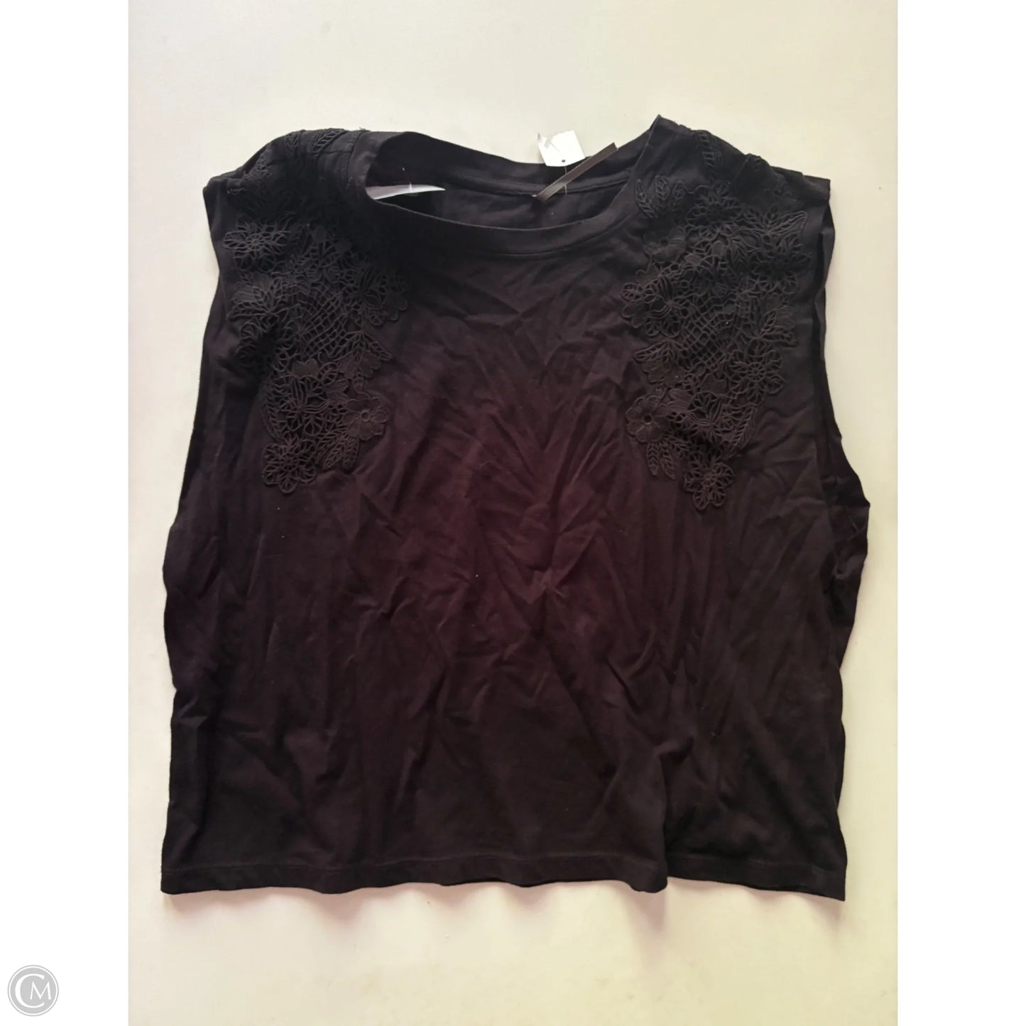 Top Sleeveless By Cmb In Black, Size: M