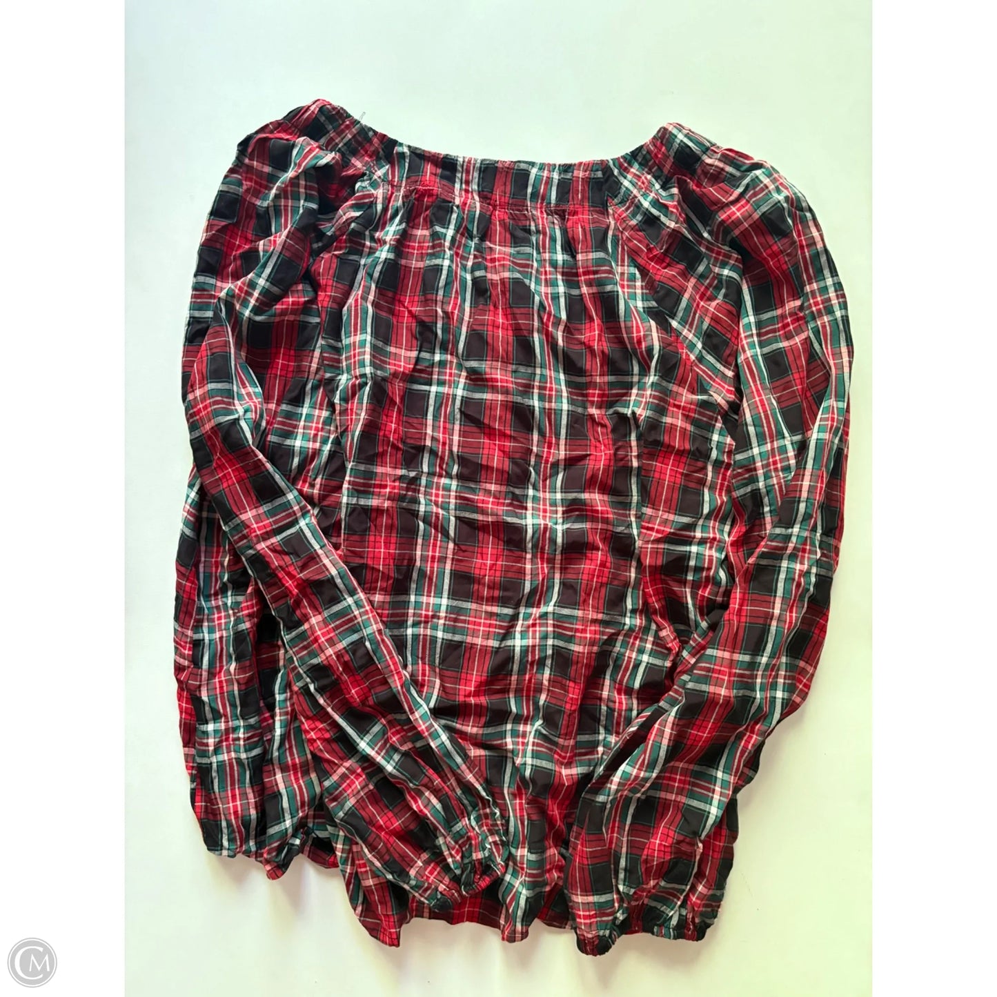 Top Long Sleeve By Loft In Plaid Pattern, Size: Xl