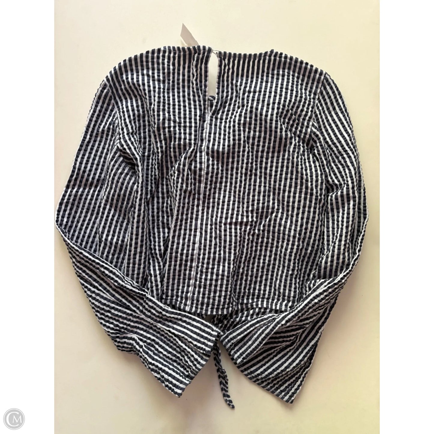 Blouse Long Sleeve By H&m In Striped Pattern, Size: M