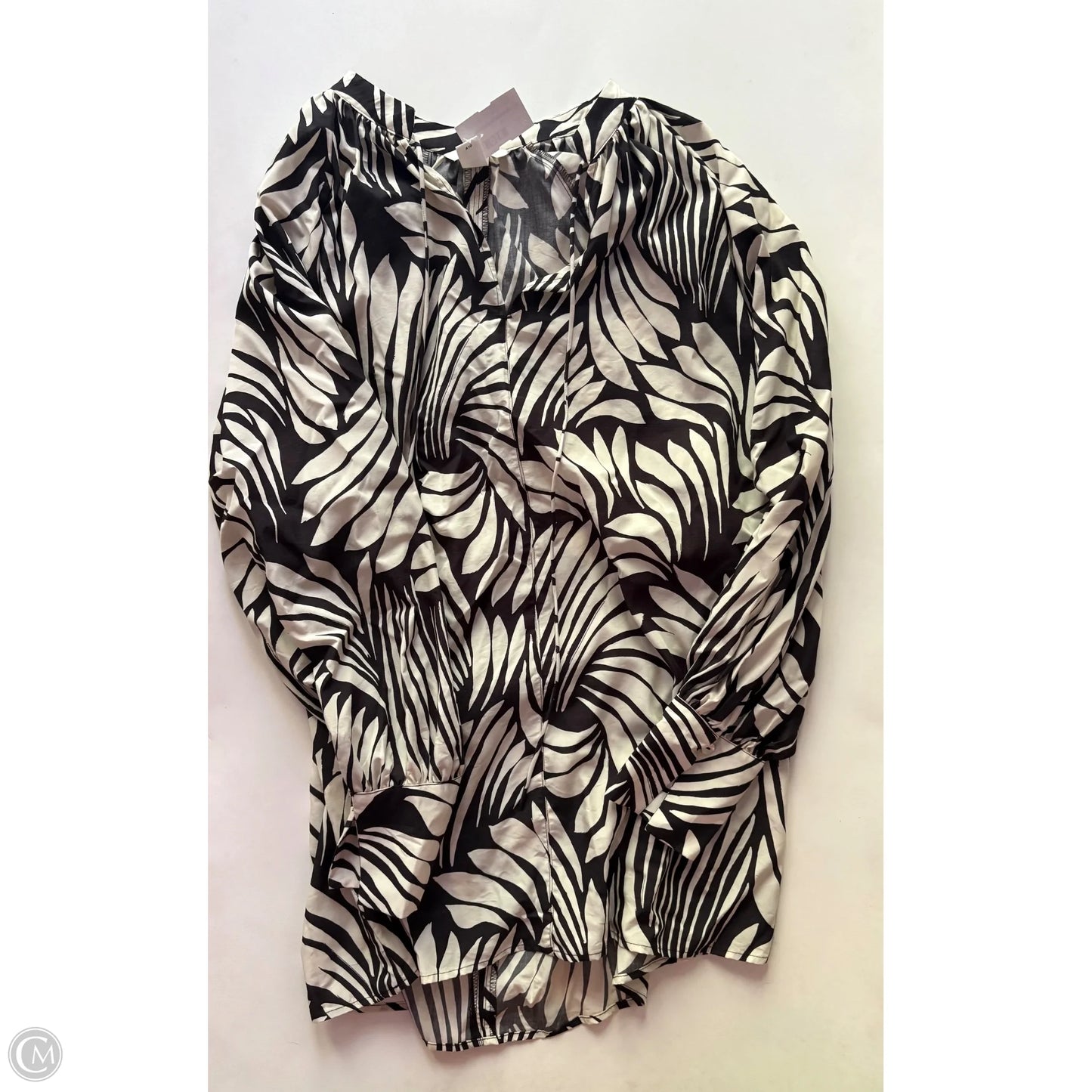 Dress Casual Midi By H&m In Black & Cream, Size: S