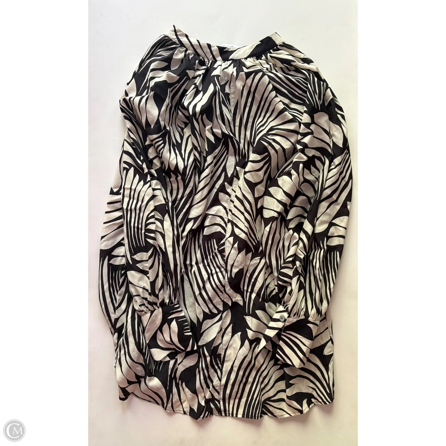 Dress Casual Midi By H&m In Black & Cream, Size: S