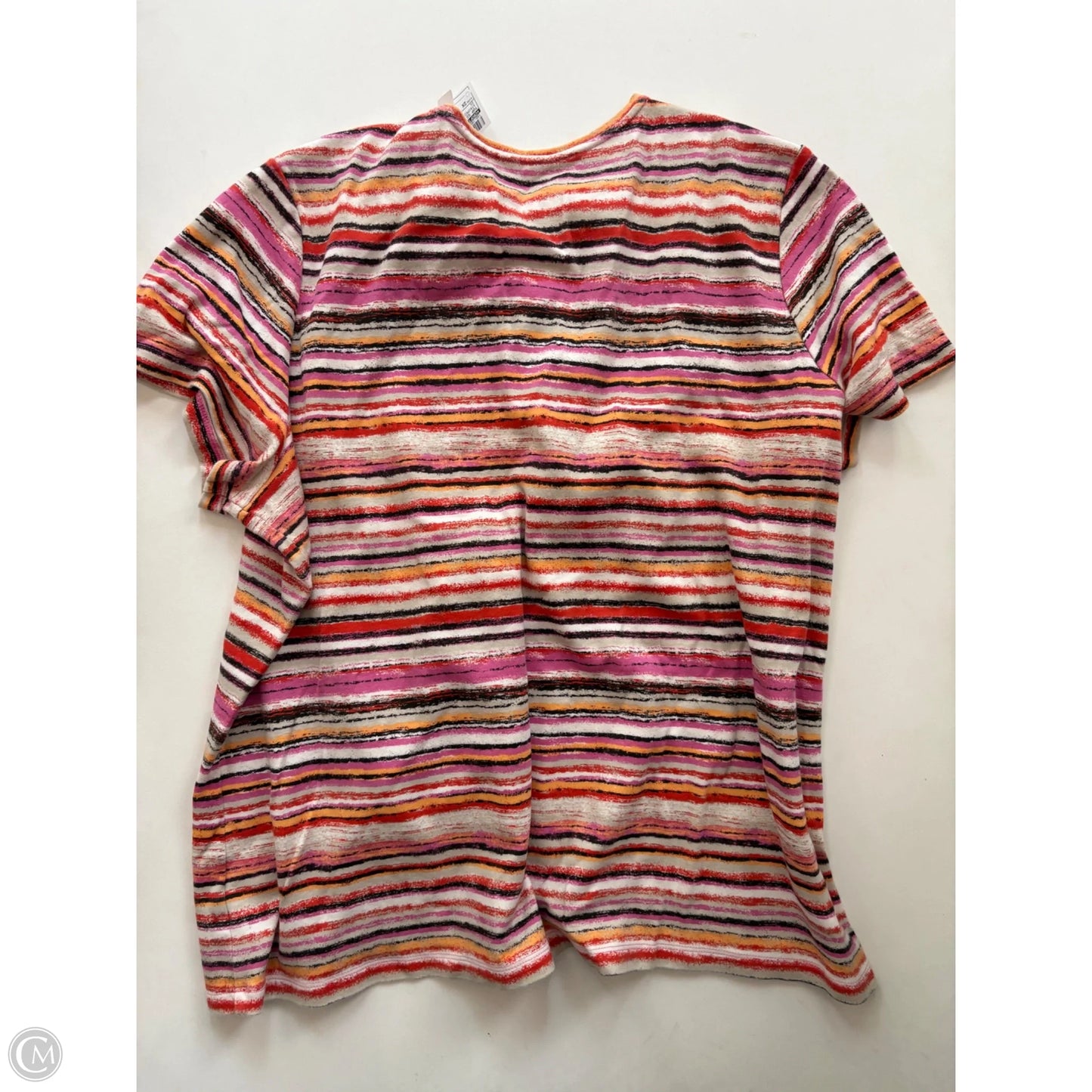Top Short Sleeve By Croft And Barrow In Striped Pattern, Size: 2x
