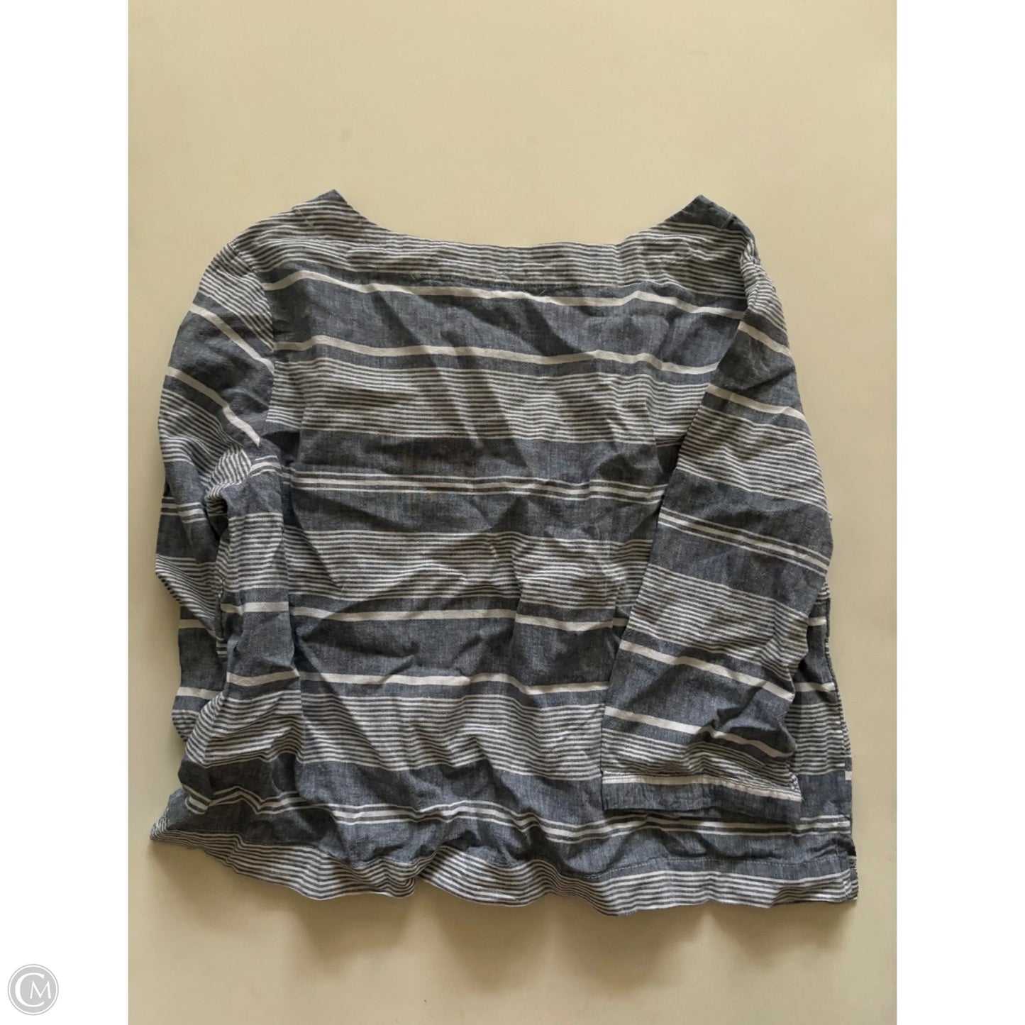 Top Long Sleeve By Sigrid Olsen In Striped Pattern, Size: L