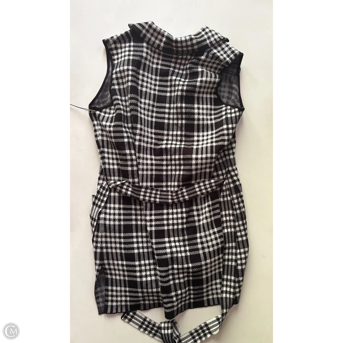 Sweater Cardigan By Adrienne Vittadini In Black & White, Size: L