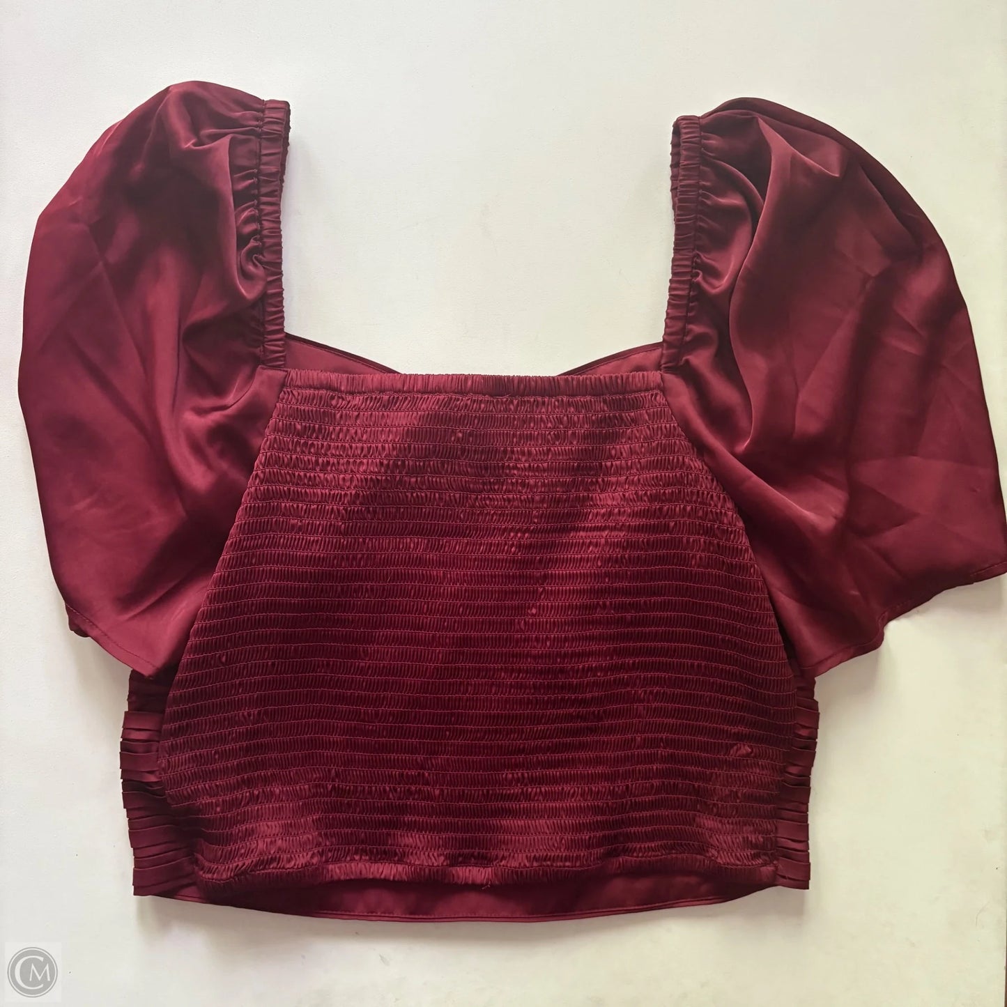 Blouse Short Sleeve By Express In Maroon, Size: L
