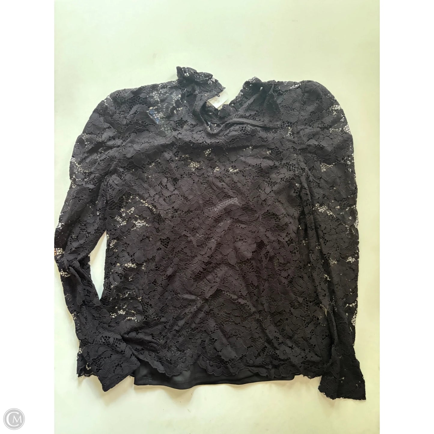 Blouse Long Sleeve By Adiva In Black, Size: S