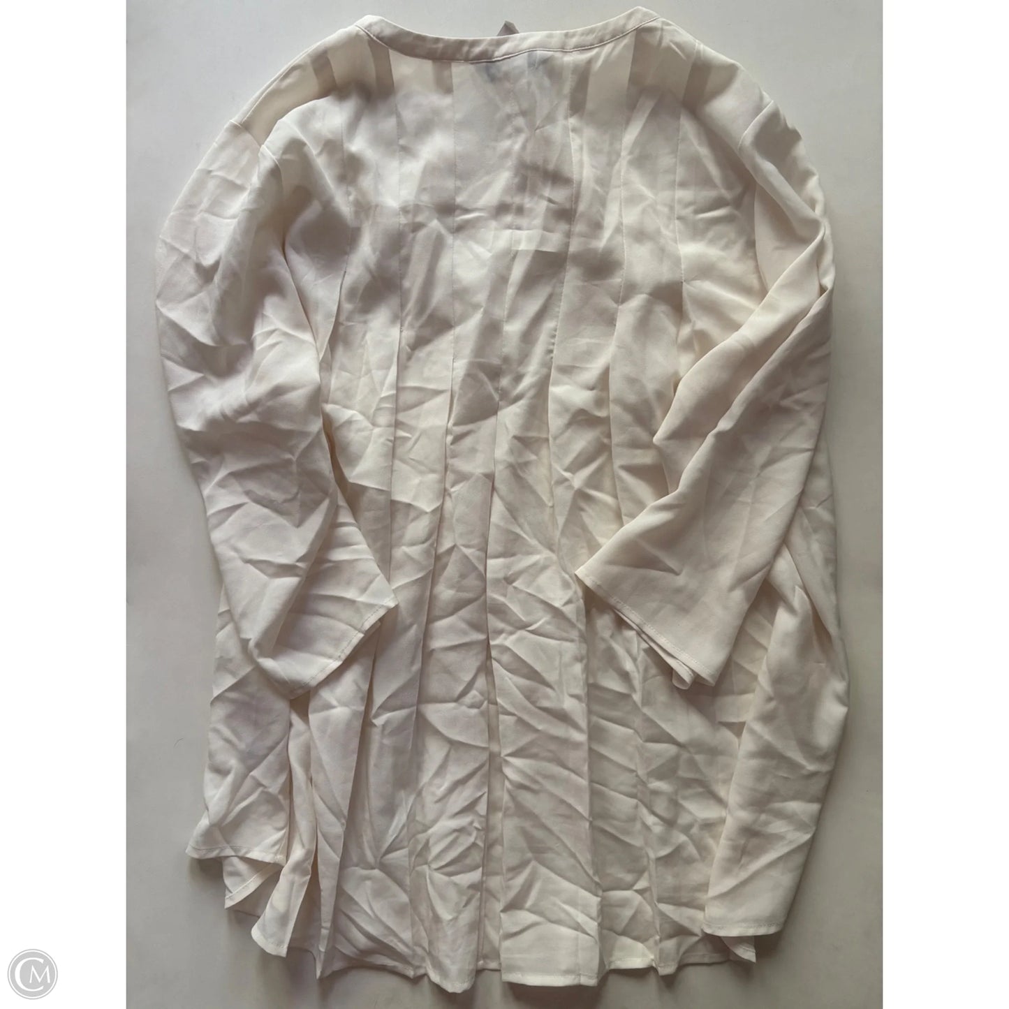 Blouse Long Sleeve By Croft And Barrow In Cream, Size: 1x