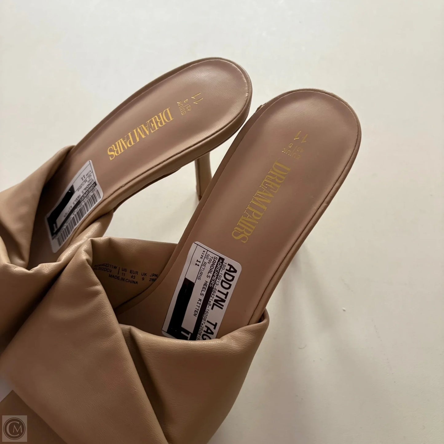 Sandals Heels Kitten By Dreamers In Tan, Size: 11
