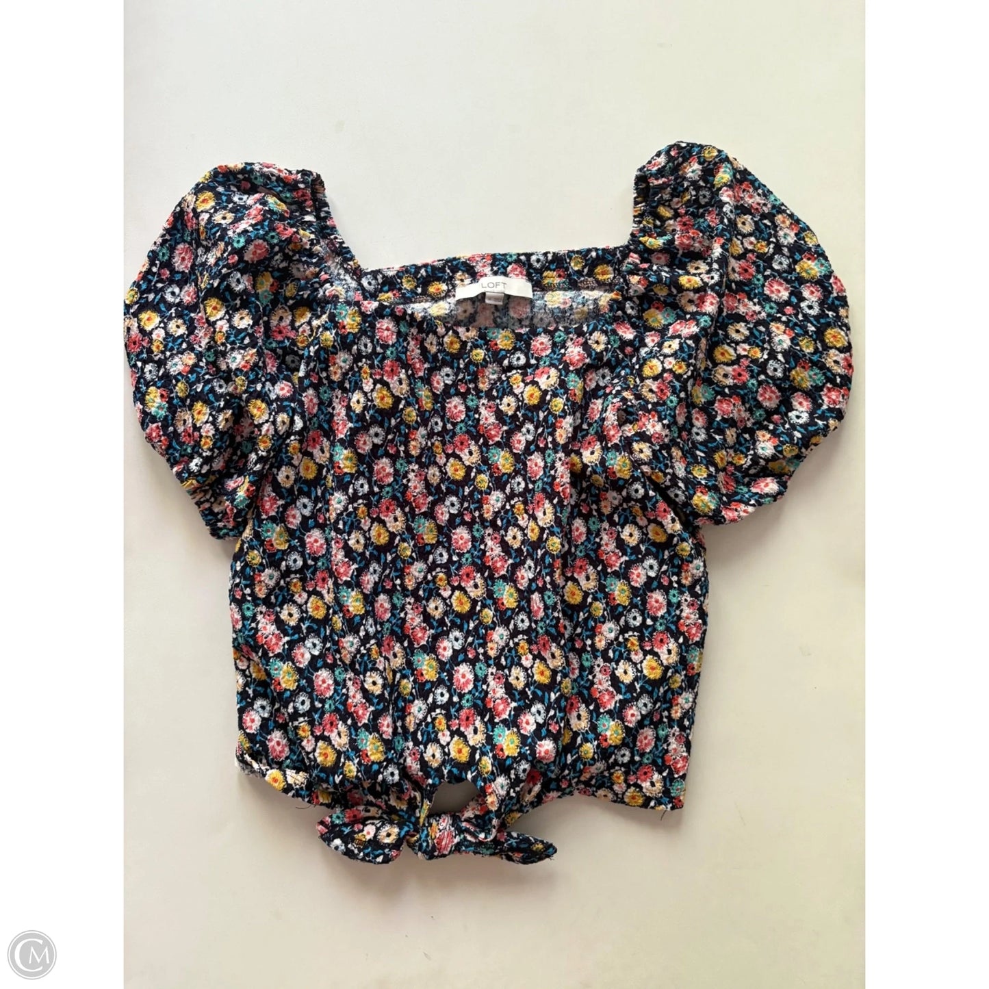 Top Short Sleeve By Loft In Floral Print, Size: M