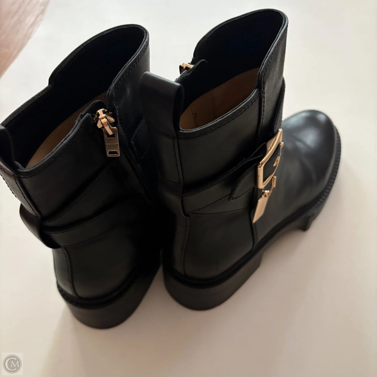 Boots Designer By Coach In Black, Size: 9.5