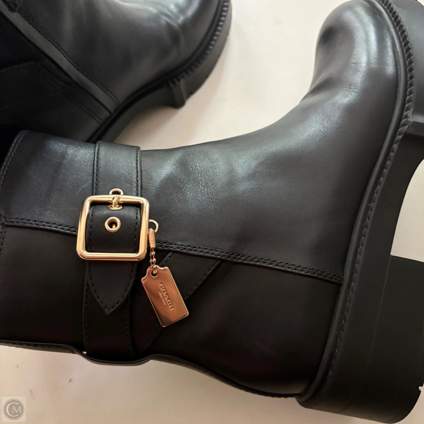 Boots Designer By Coach In Black, Size: 9.5