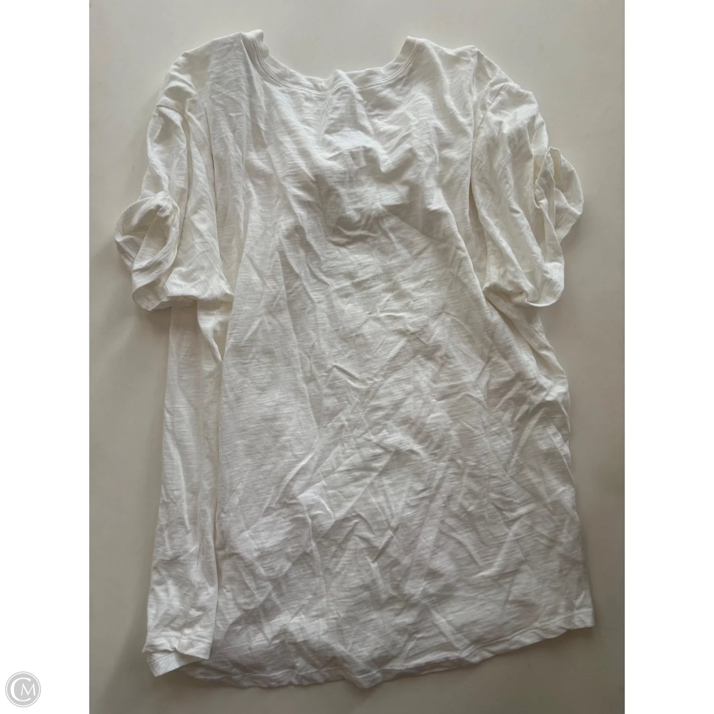 Top Short Sleeve By Ana In White, Size: 2x