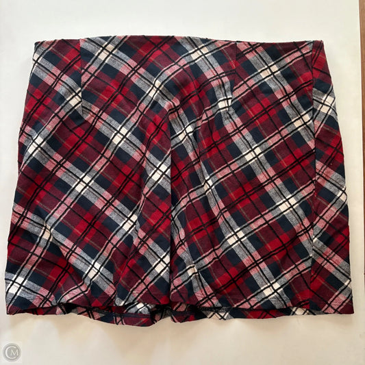 Skirt Mini & Short By Aura In Plaid Pattern, Size: 20