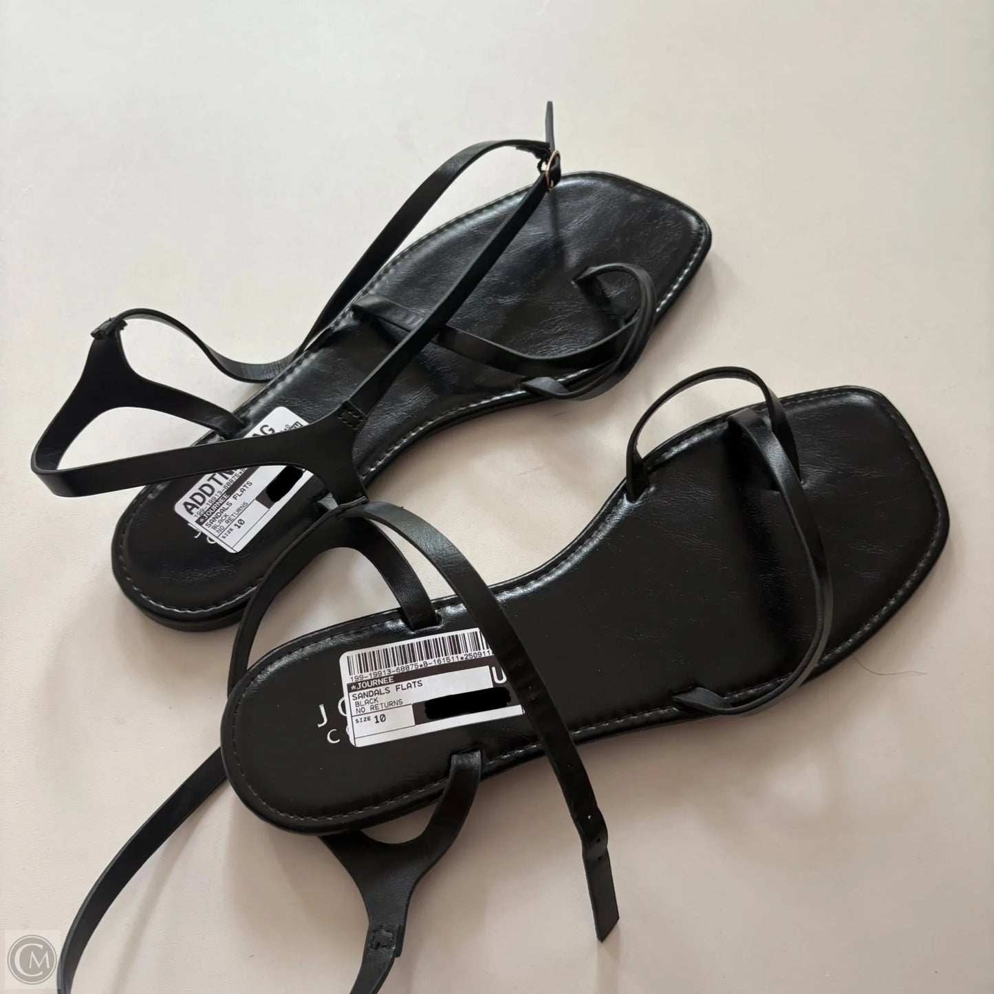 Sandals Flats By Journee In Black, Size: 10