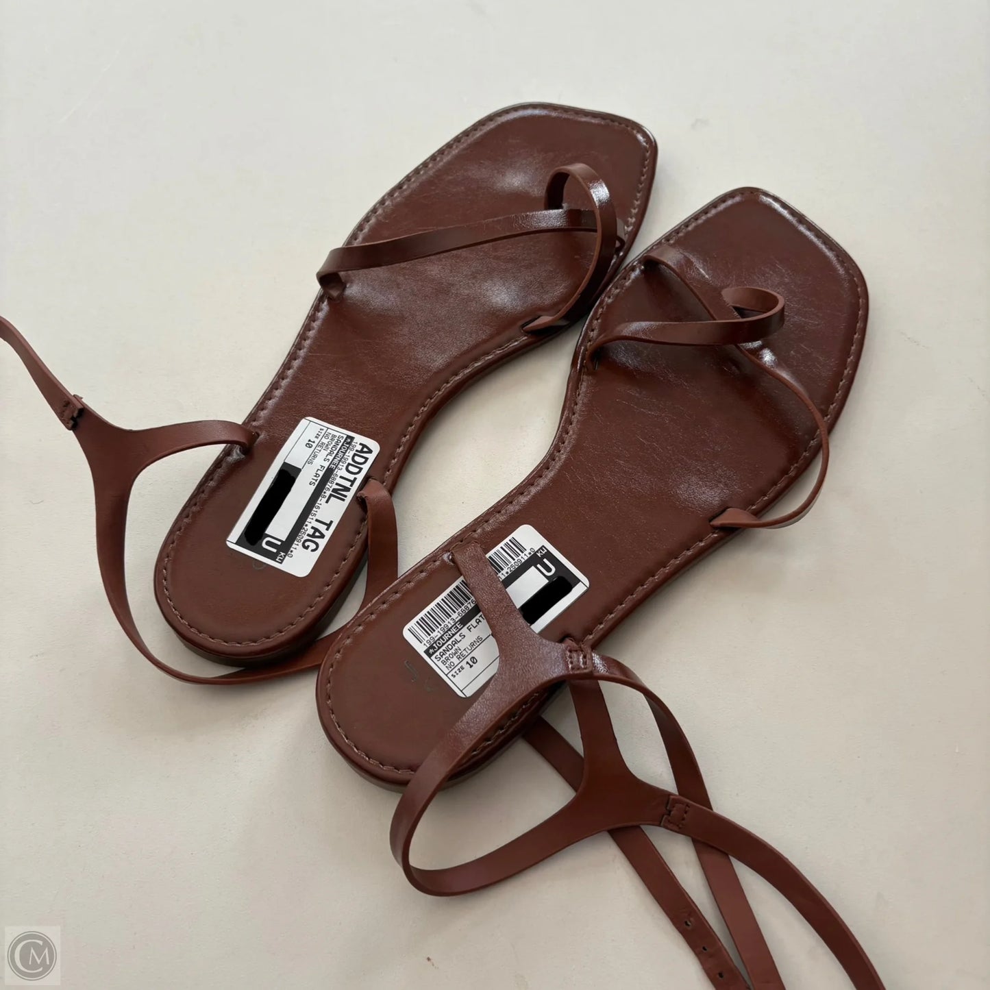 Sandals Flats By Journee In Brown, Size: 10