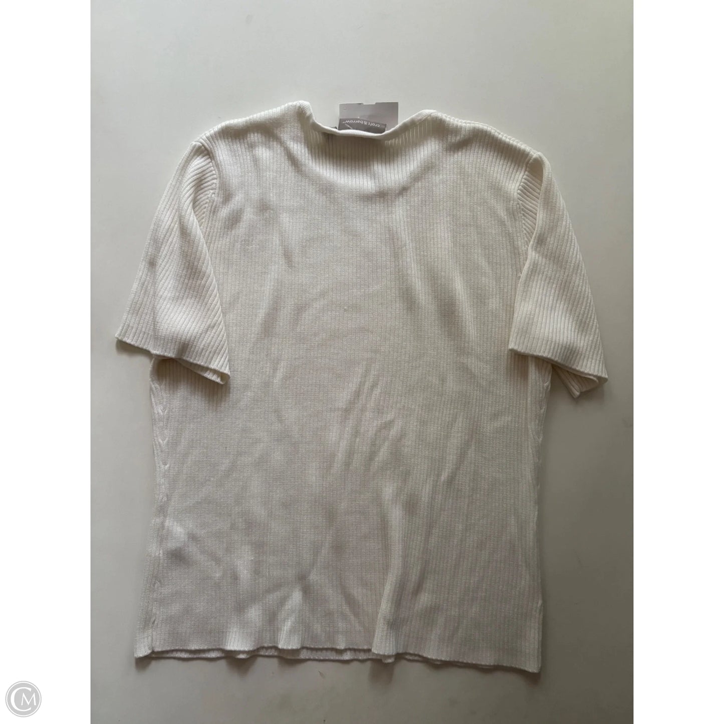 Sweater Short Sleeve By Croft And Barrow In Cream, Size: M