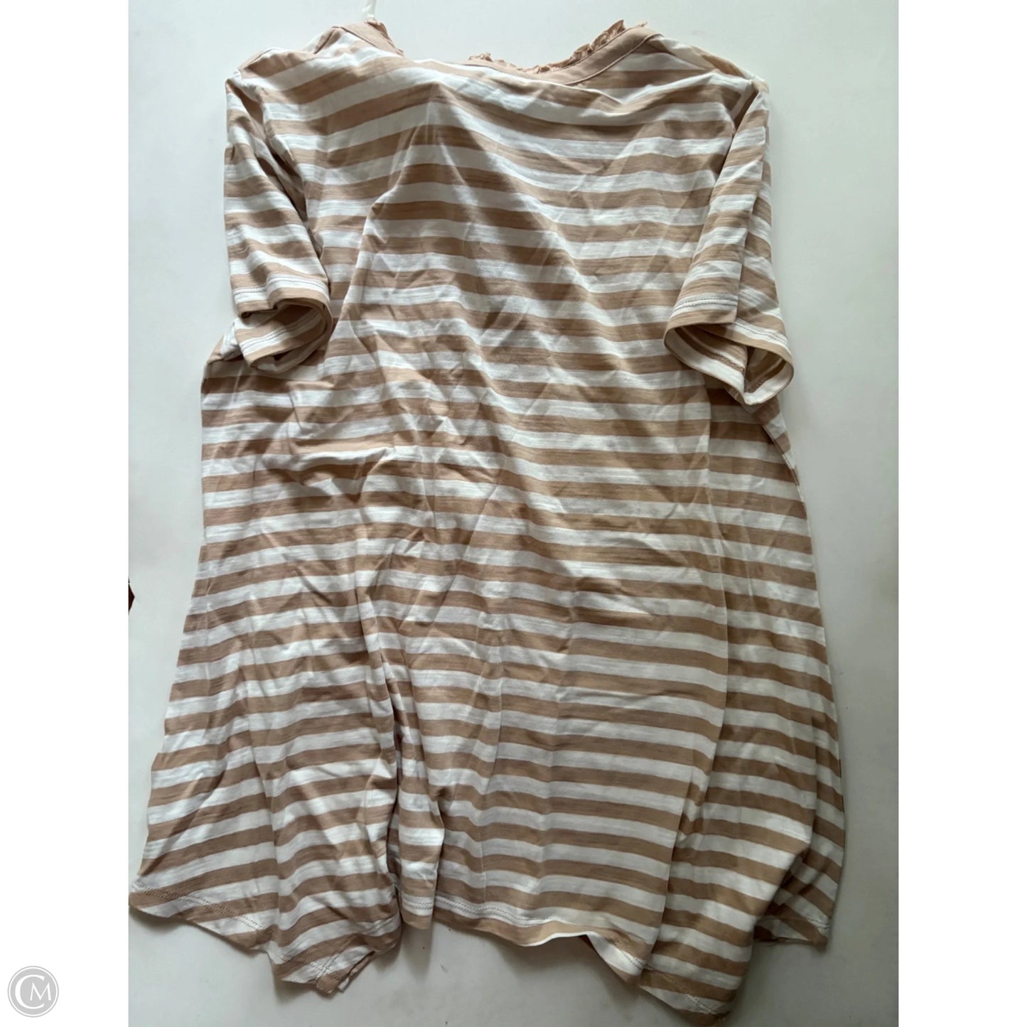 Top Short Sleeve By Jones New York In Striped Pattern, Size: Xl