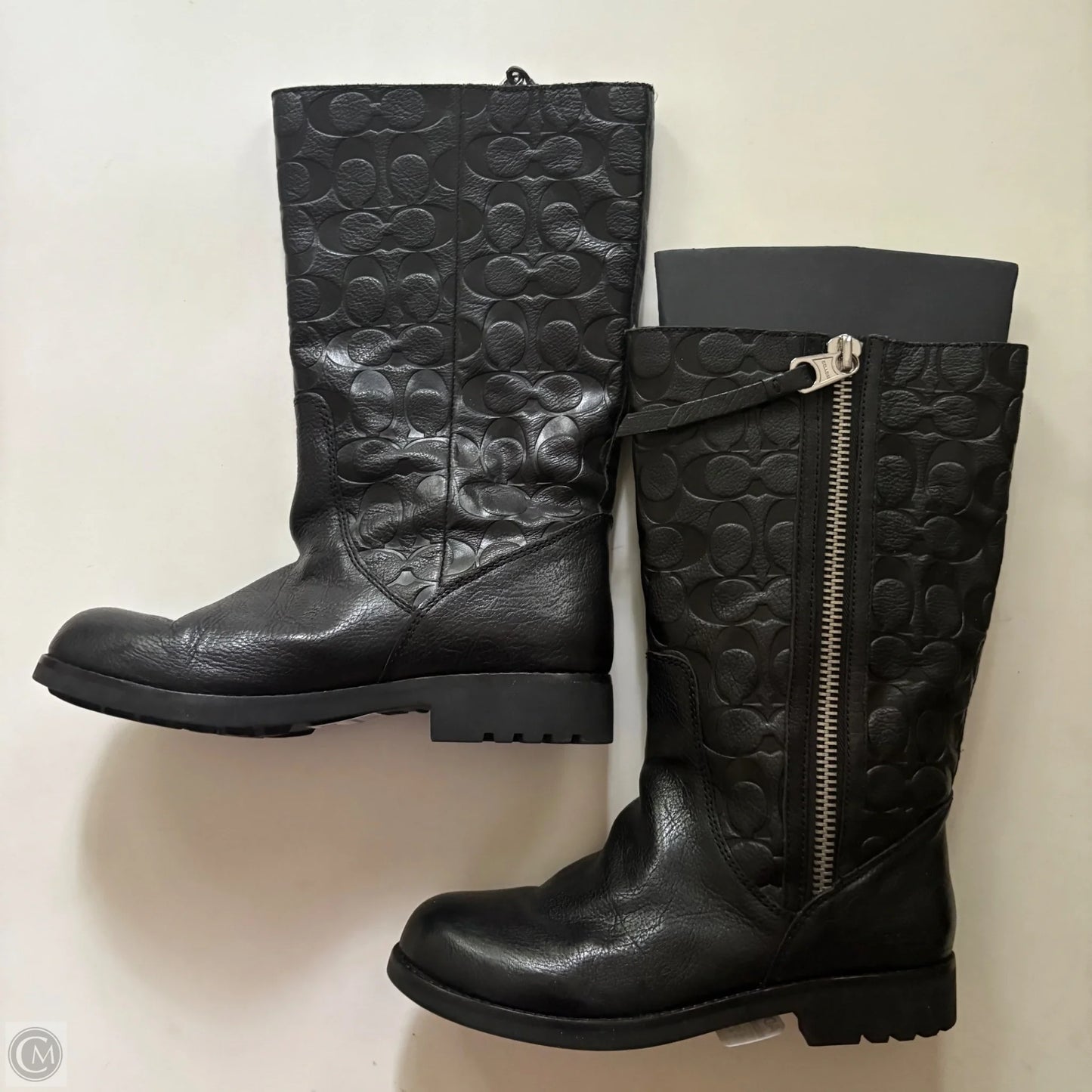 Boots Designer By Coach In Black, Size: 8.5