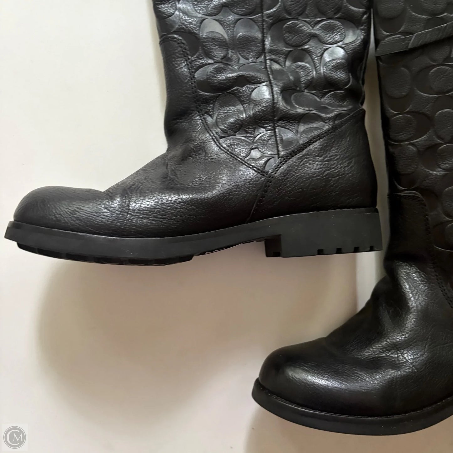 Boots Designer By Coach In Black, Size: 8.5