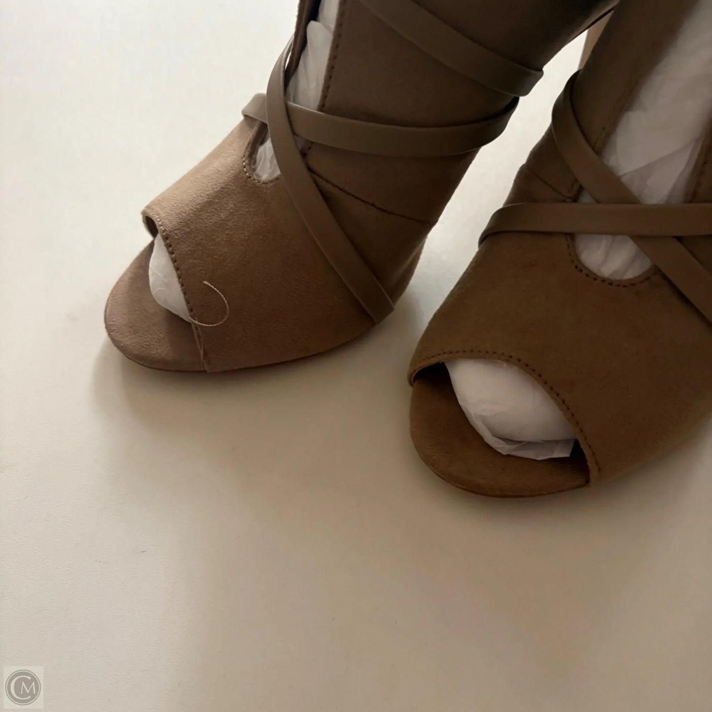 Boots Ankle Heels By Cato In Tan, Size: 8