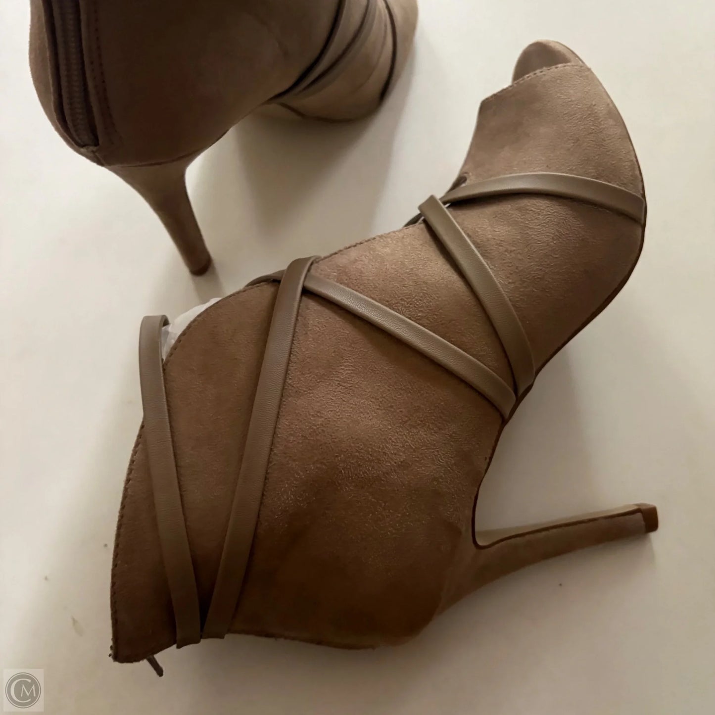 Boots Ankle Heels By Cato In Tan, Size: 8