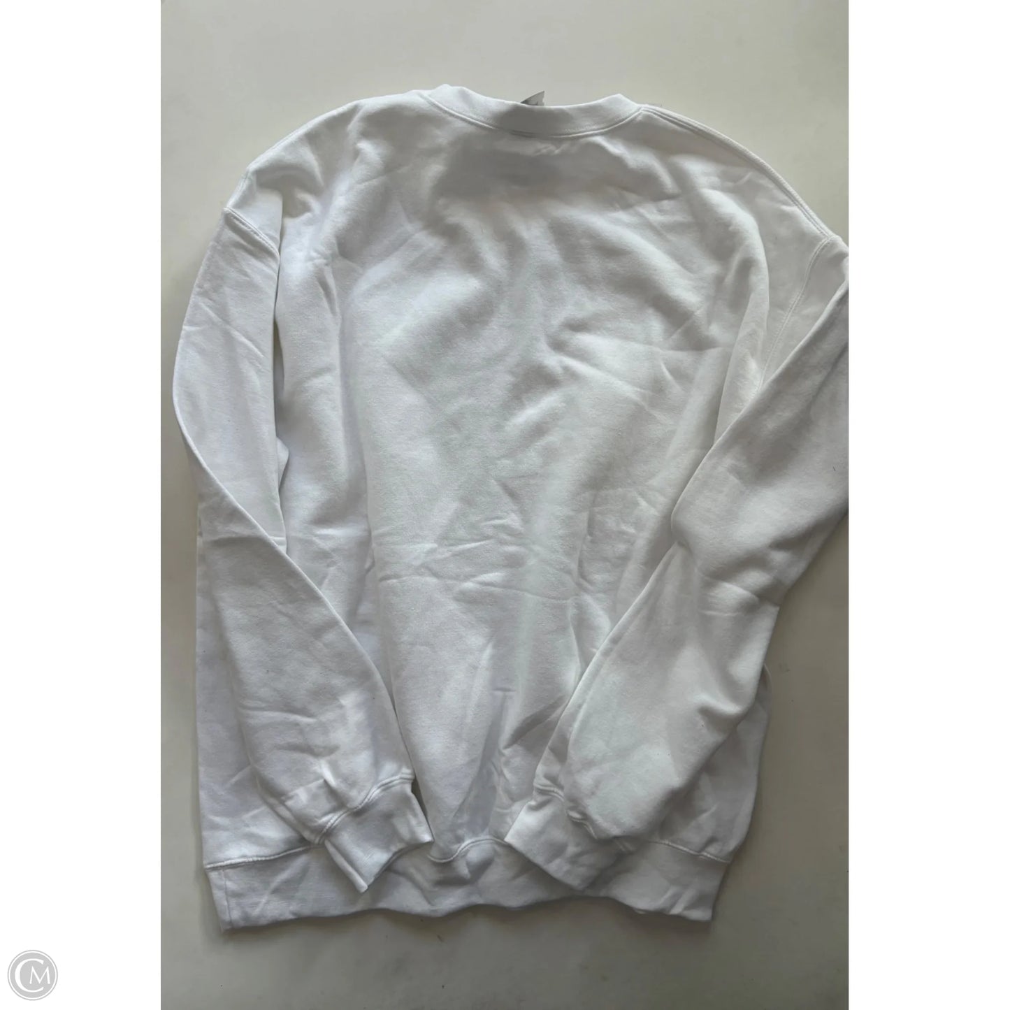 Sweatshirt Crewneck By Clothes Mentor In White, Size: L