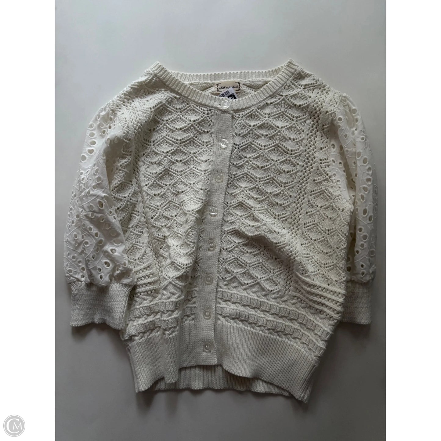 Sweater Cardigan By Cloth & Porttrait In Cream, Size: S