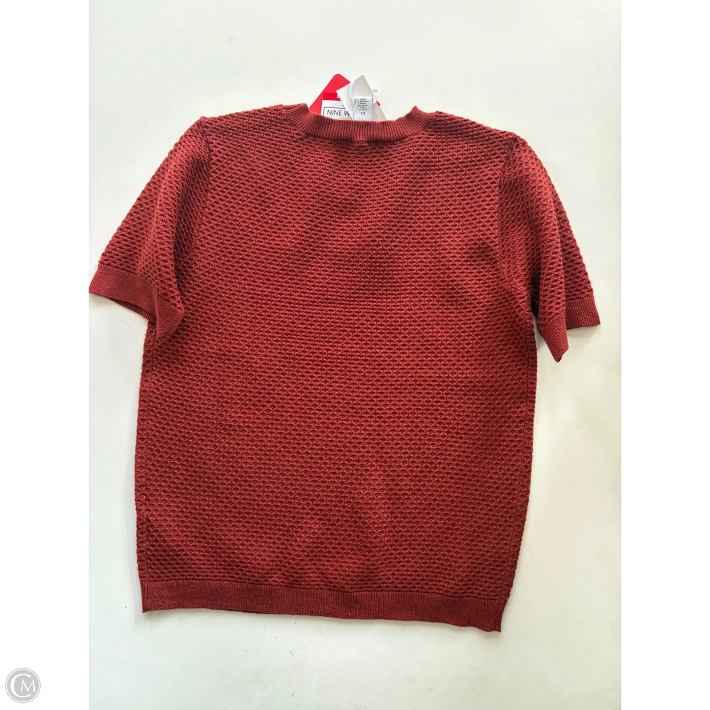 Sweater Short Sleeve By Nine West Apparel In Brown, Size: Xs